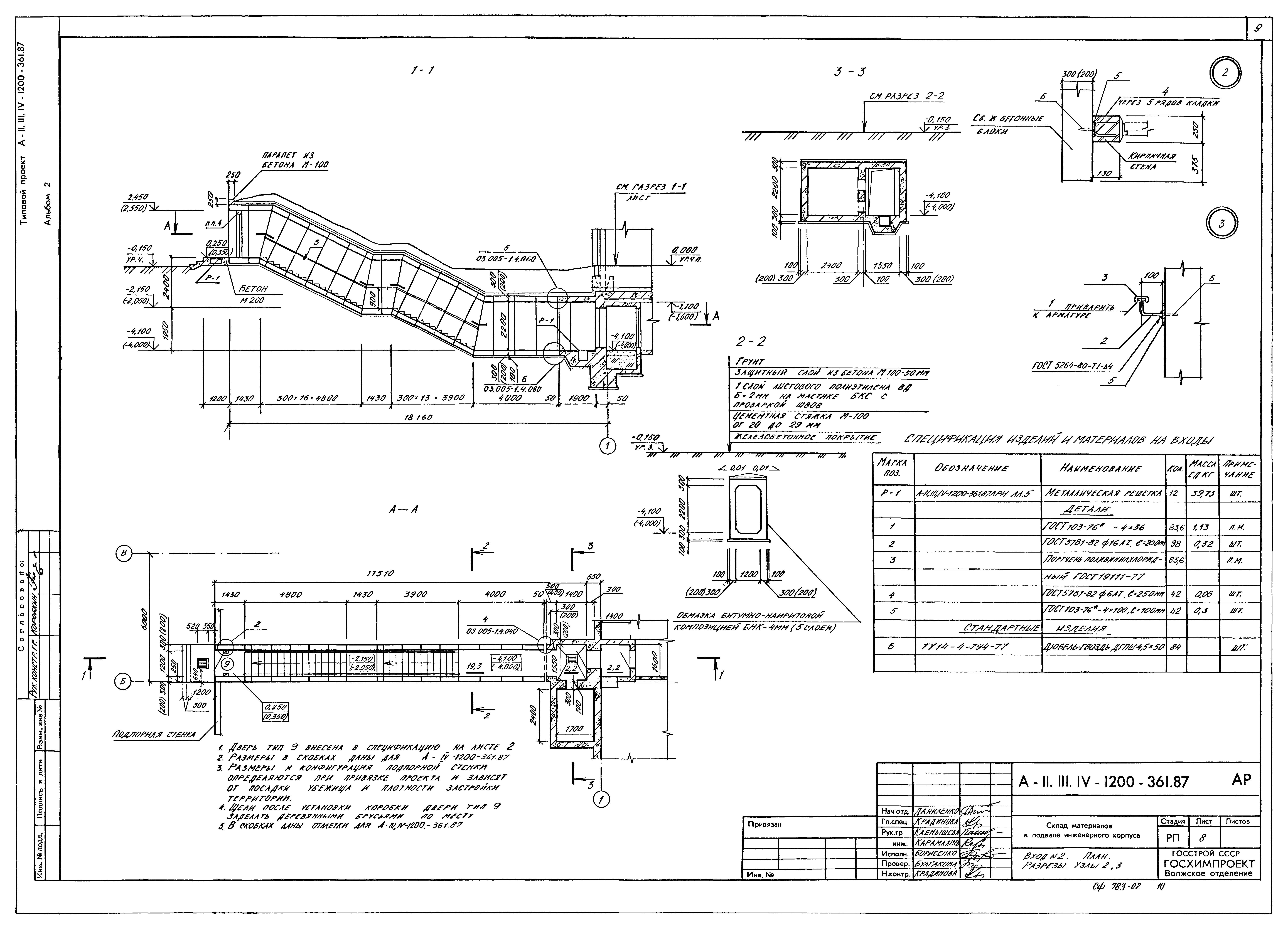 Типовой проект А-II,III,IV-1200-361.87