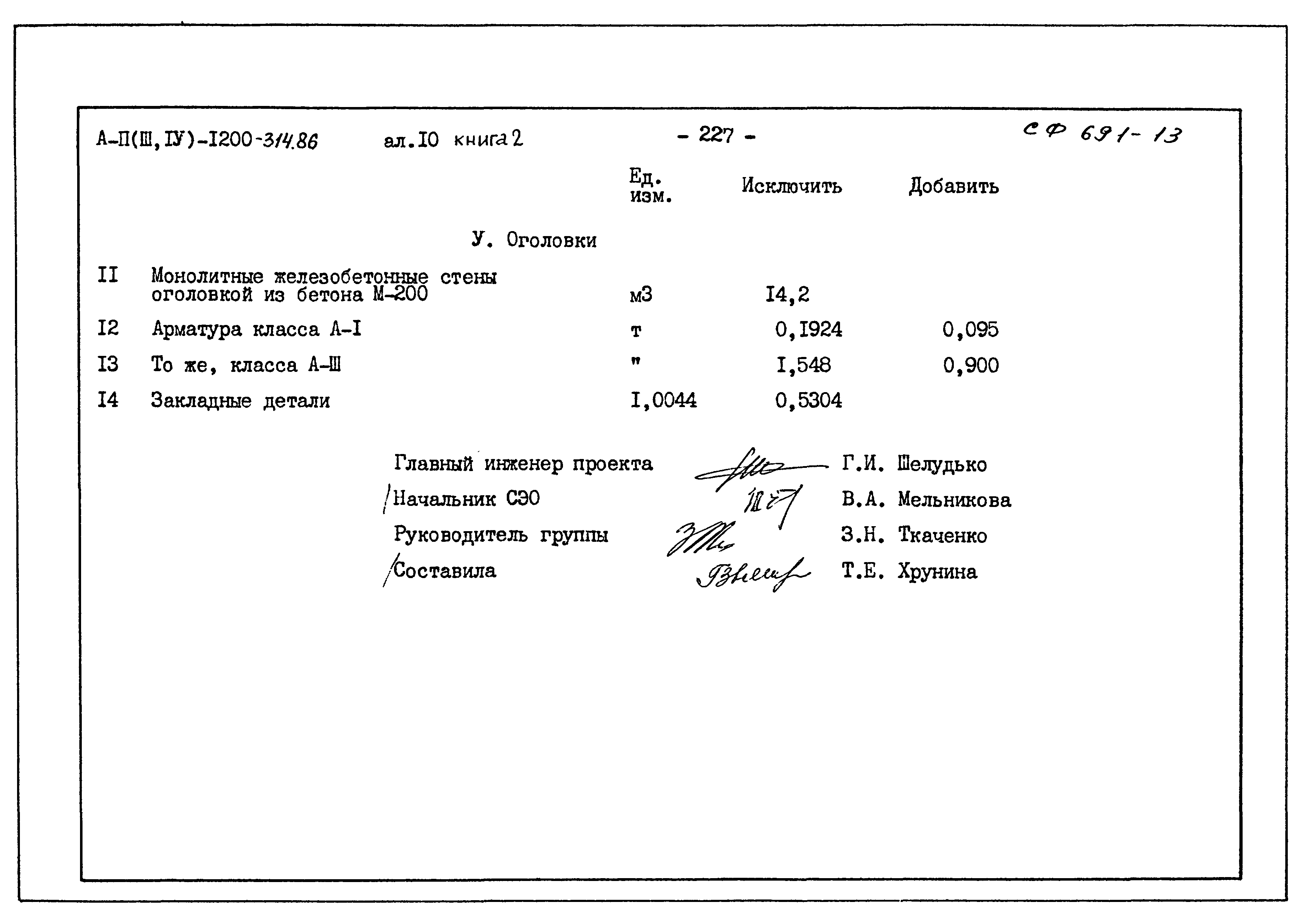 Типовой проект А-II,III,IV-1200-314.86
