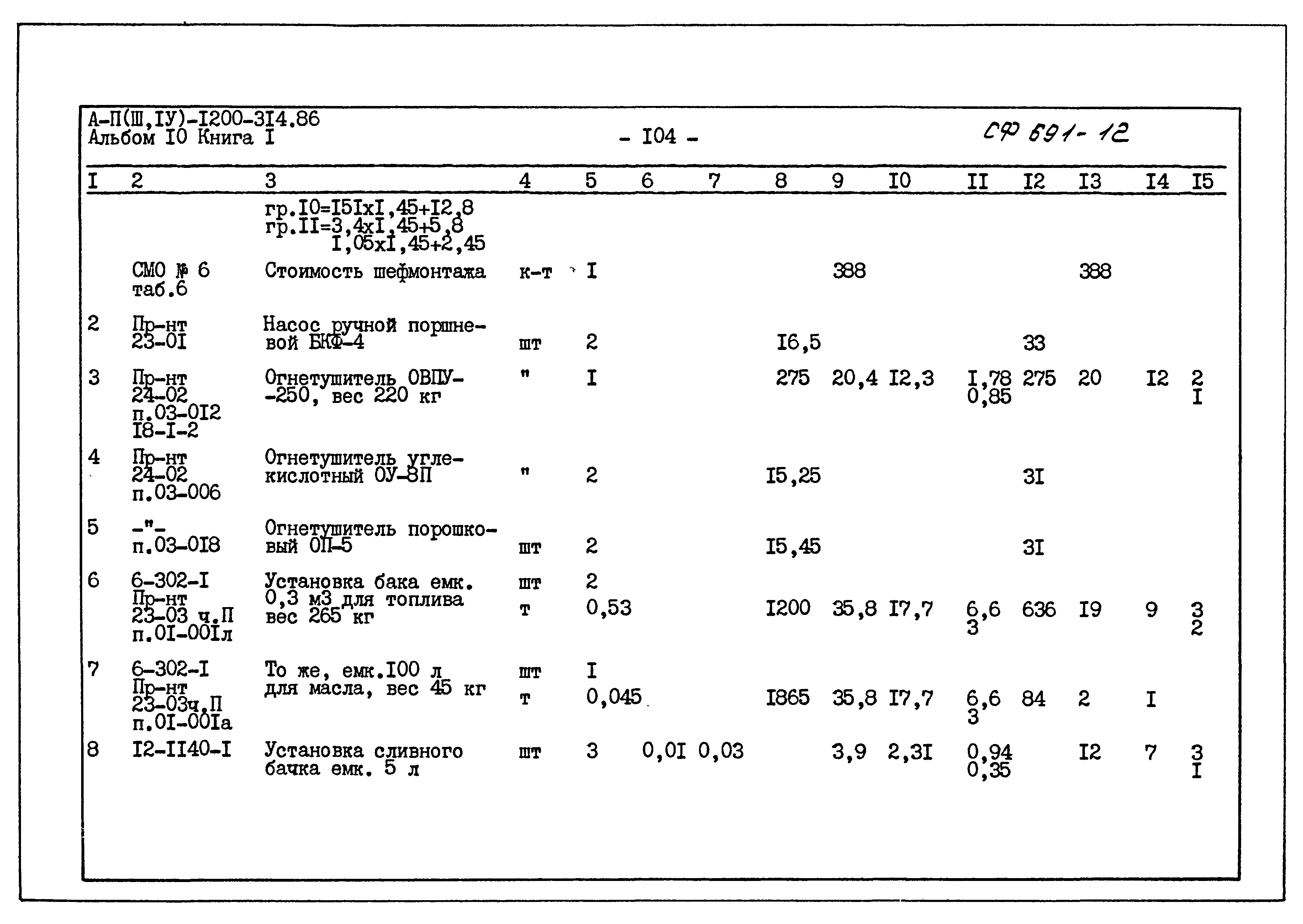 Типовой проект А-II,III,IV-1200-314.86