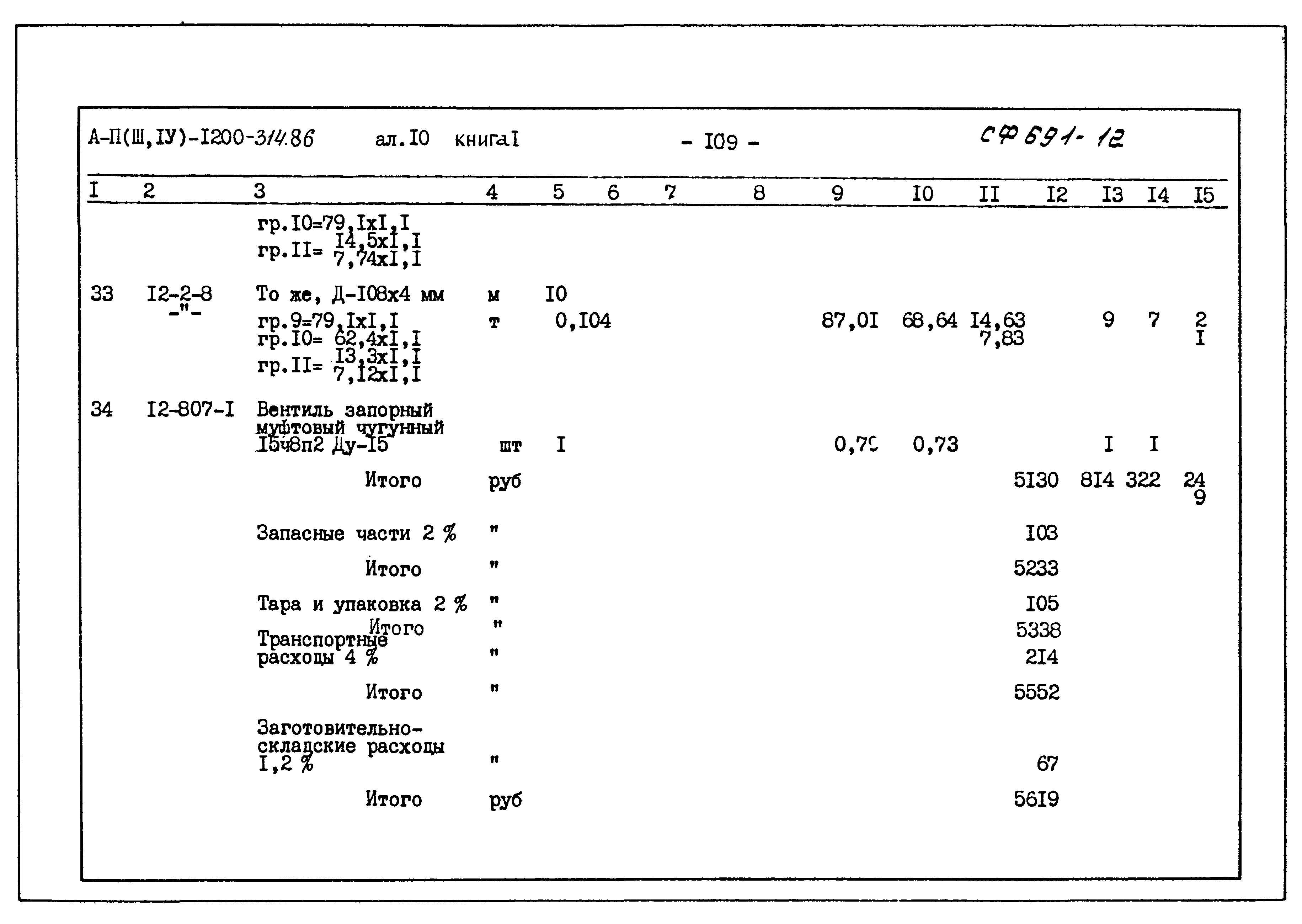 Типовой проект А-II,III,IV-1200-314.86