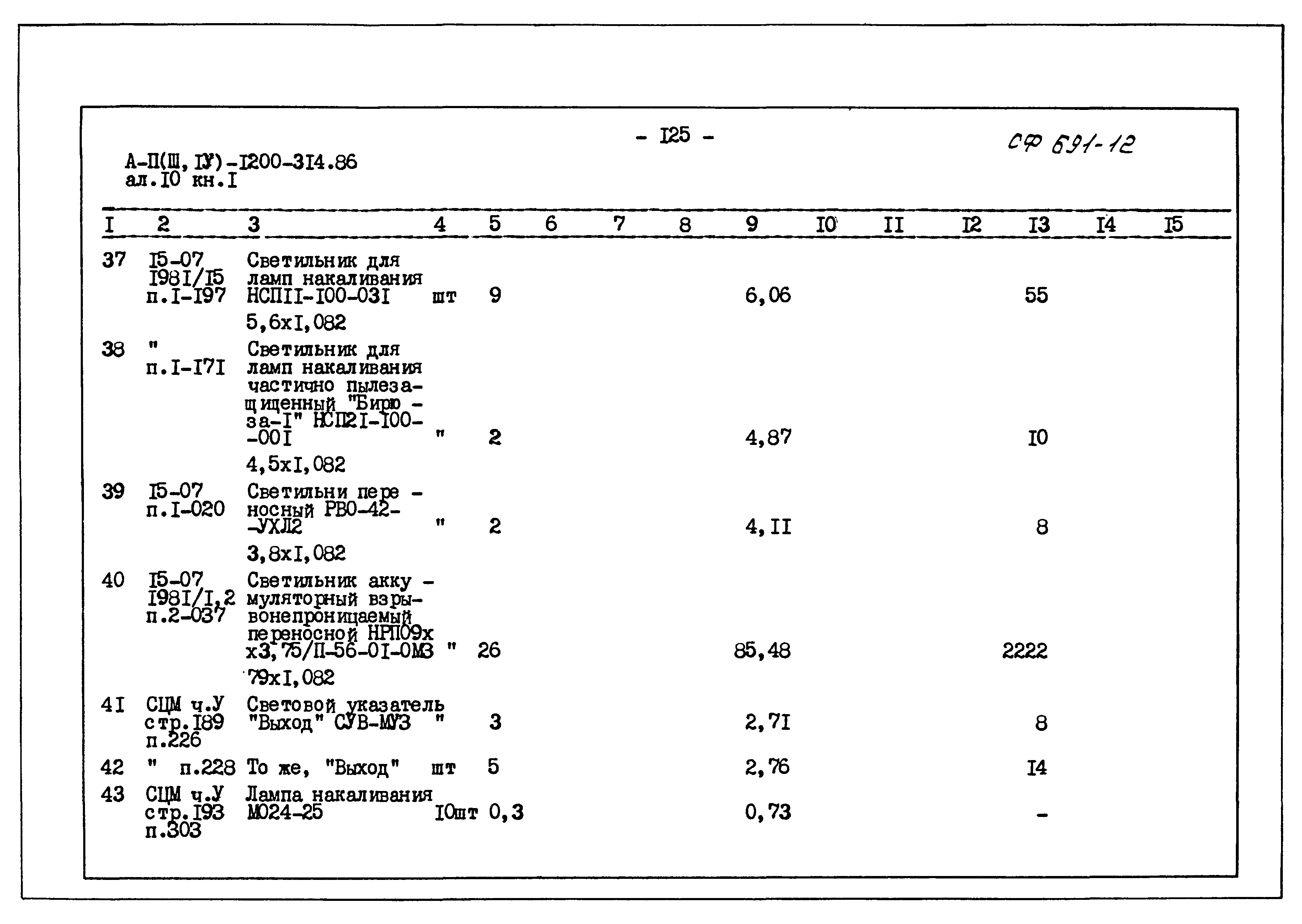 Типовой проект А-II,III,IV-1200-314.86