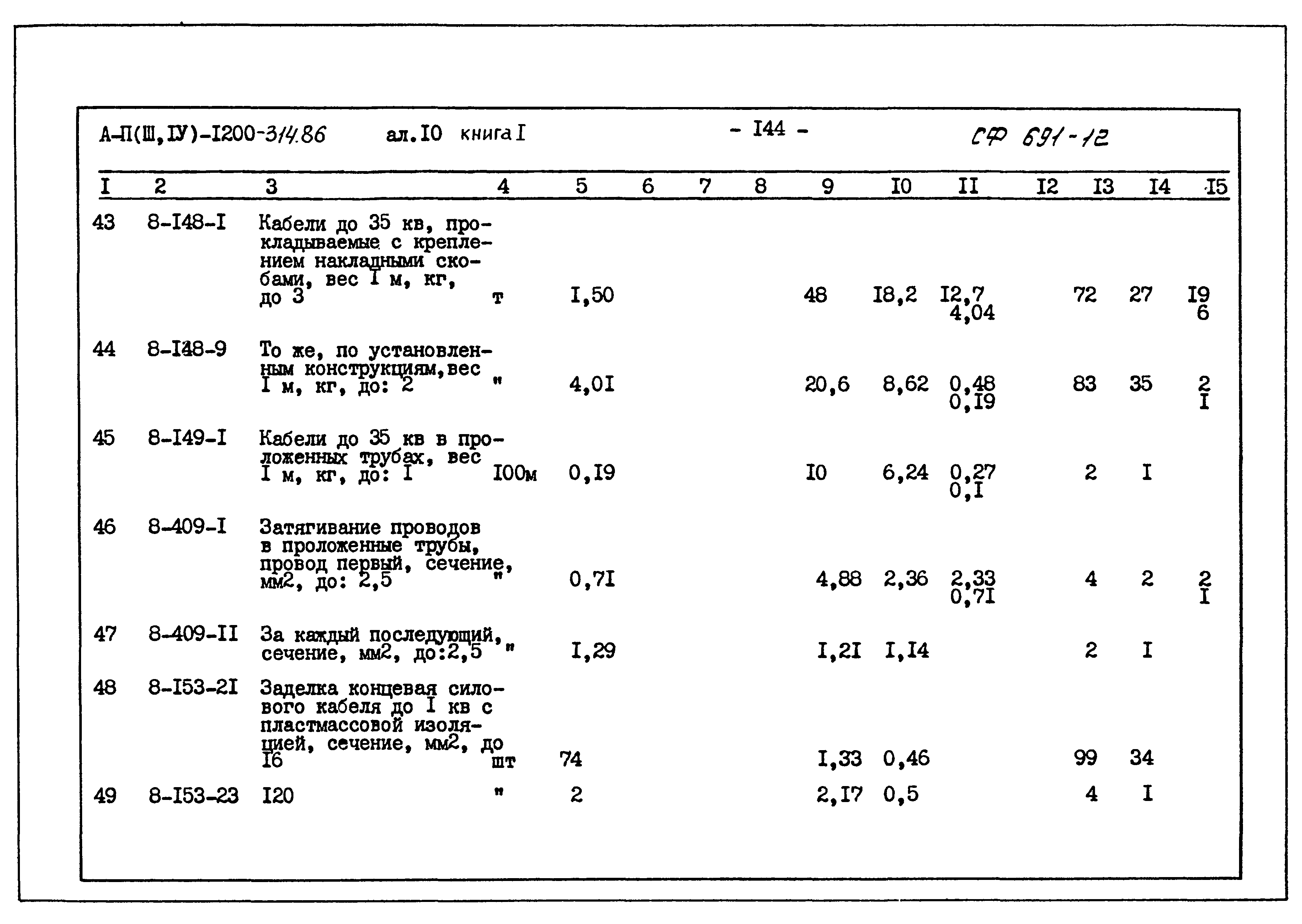 Типовой проект А-II,III,IV-1200-314.86
