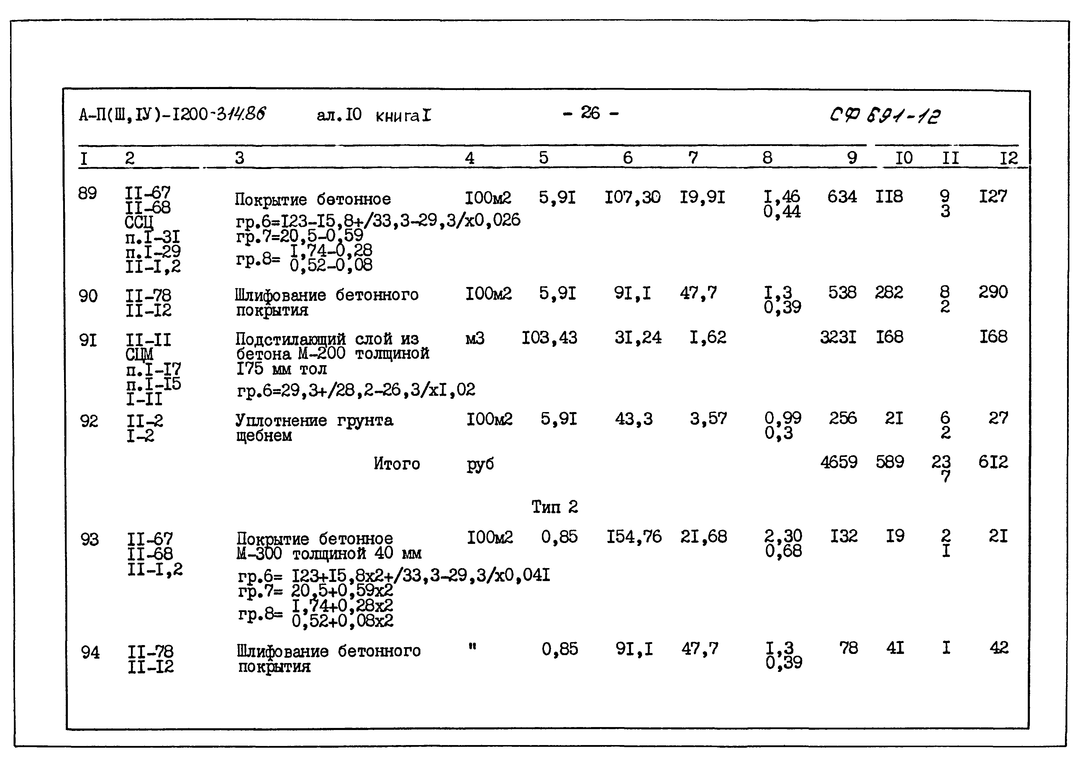 Типовой проект А-II,III,IV-1200-314.86