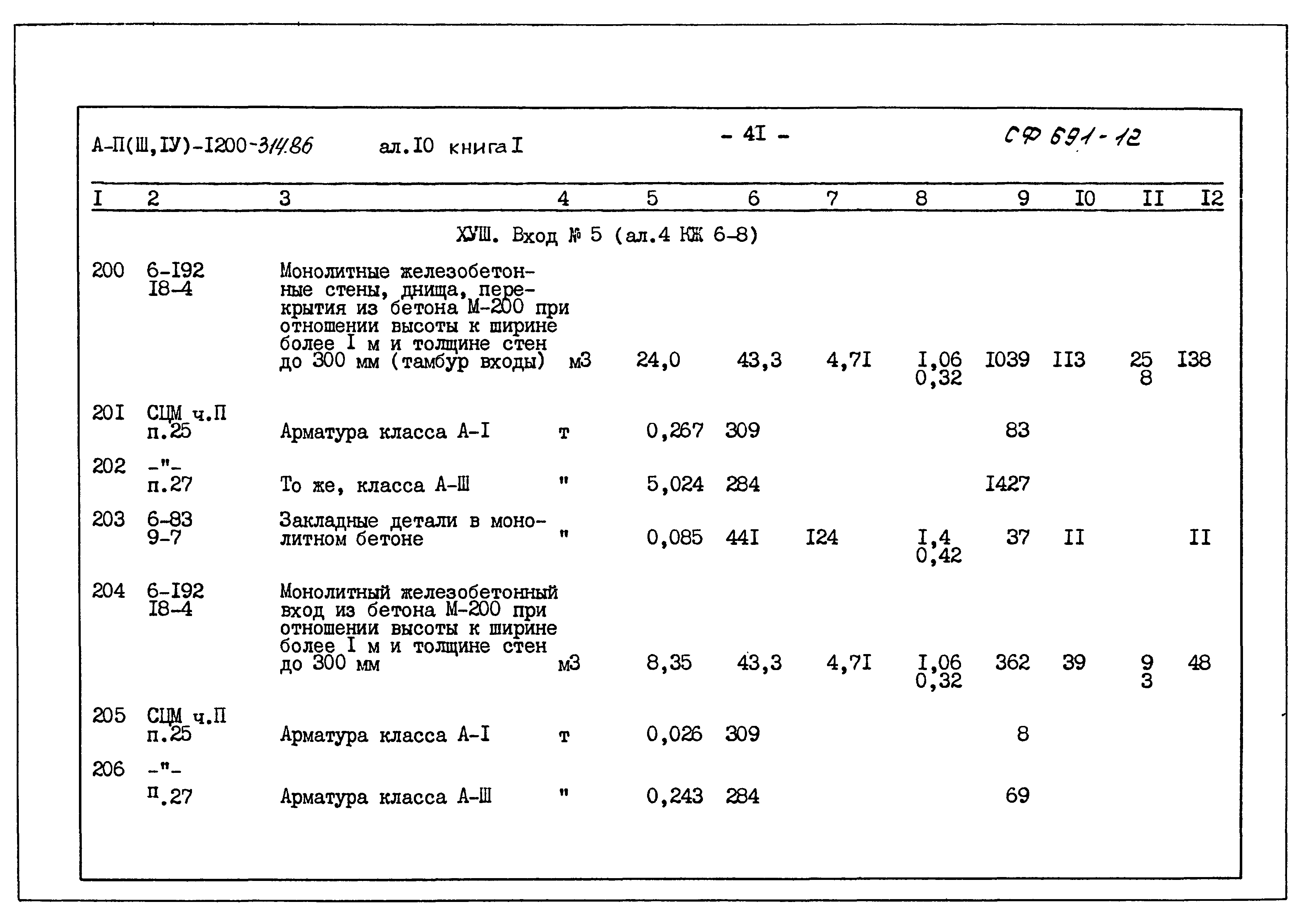 Типовой проект А-II,III,IV-1200-314.86