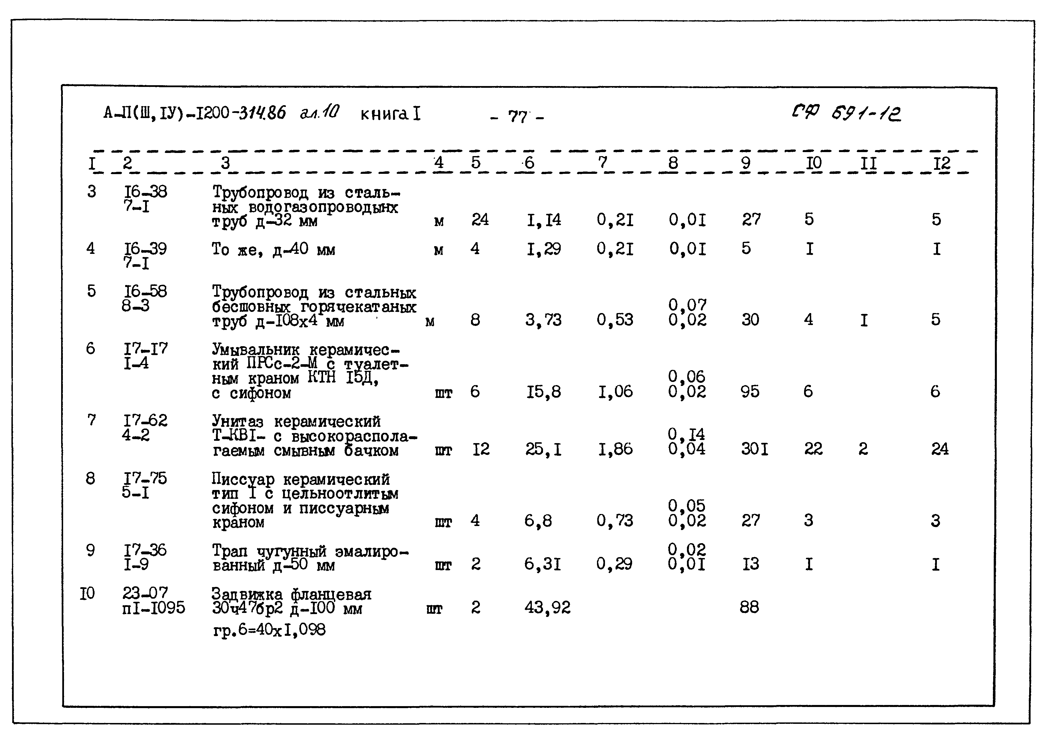 Типовой проект А-II,III,IV-1200-314.86