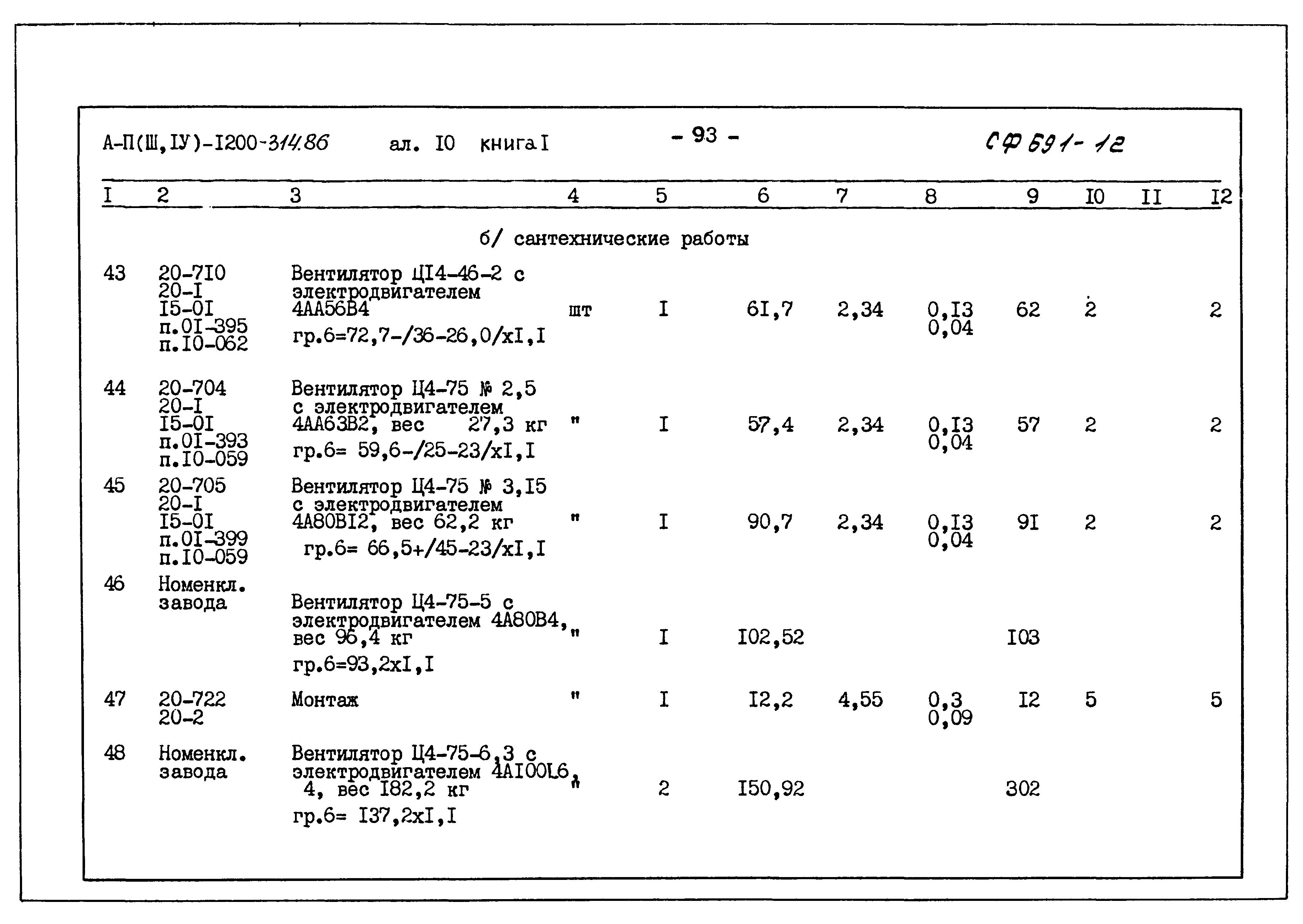 Типовой проект А-II,III,IV-1200-314.86
