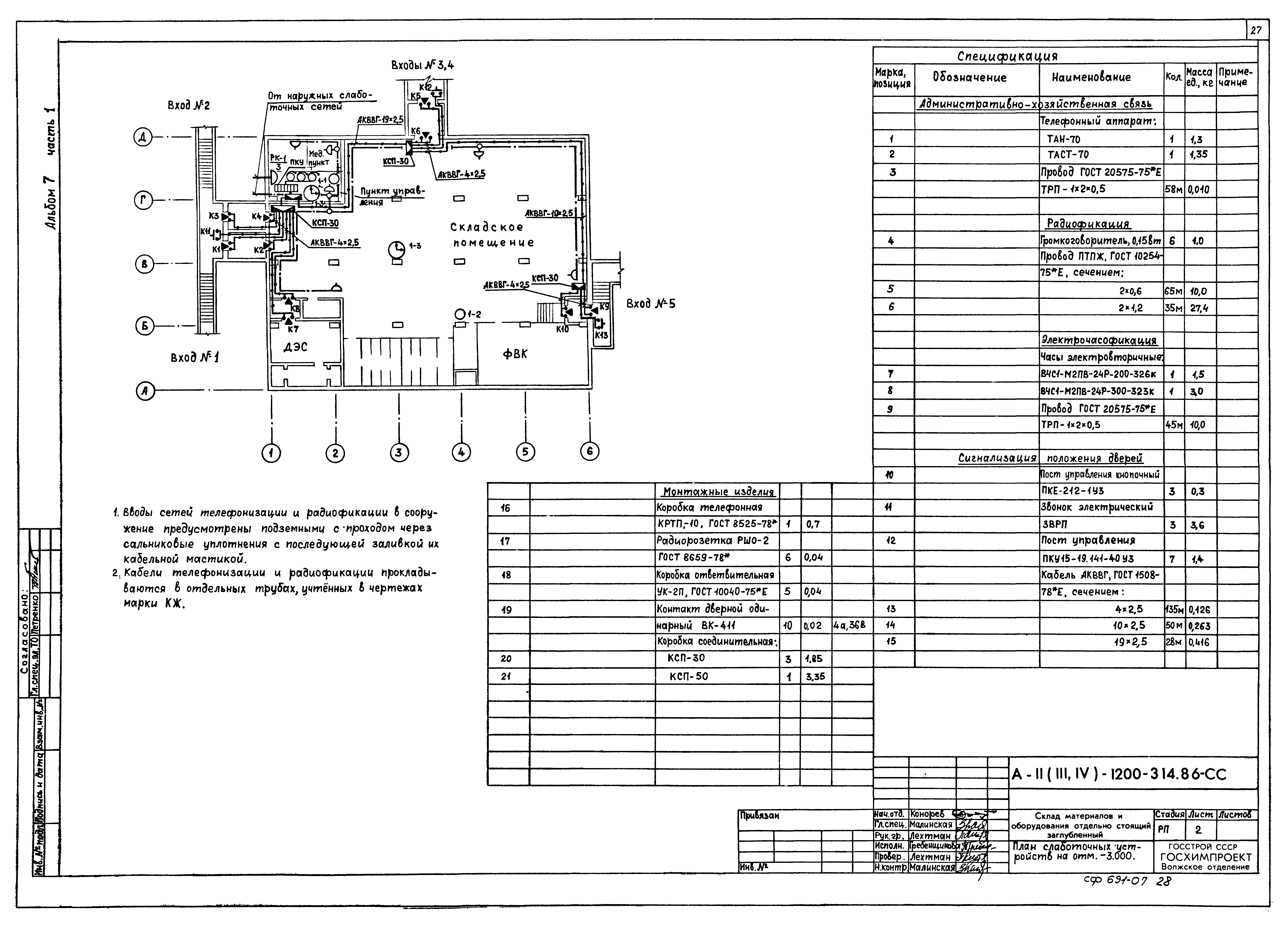 Типовой проект А-II,III,IV-1200-314.86
