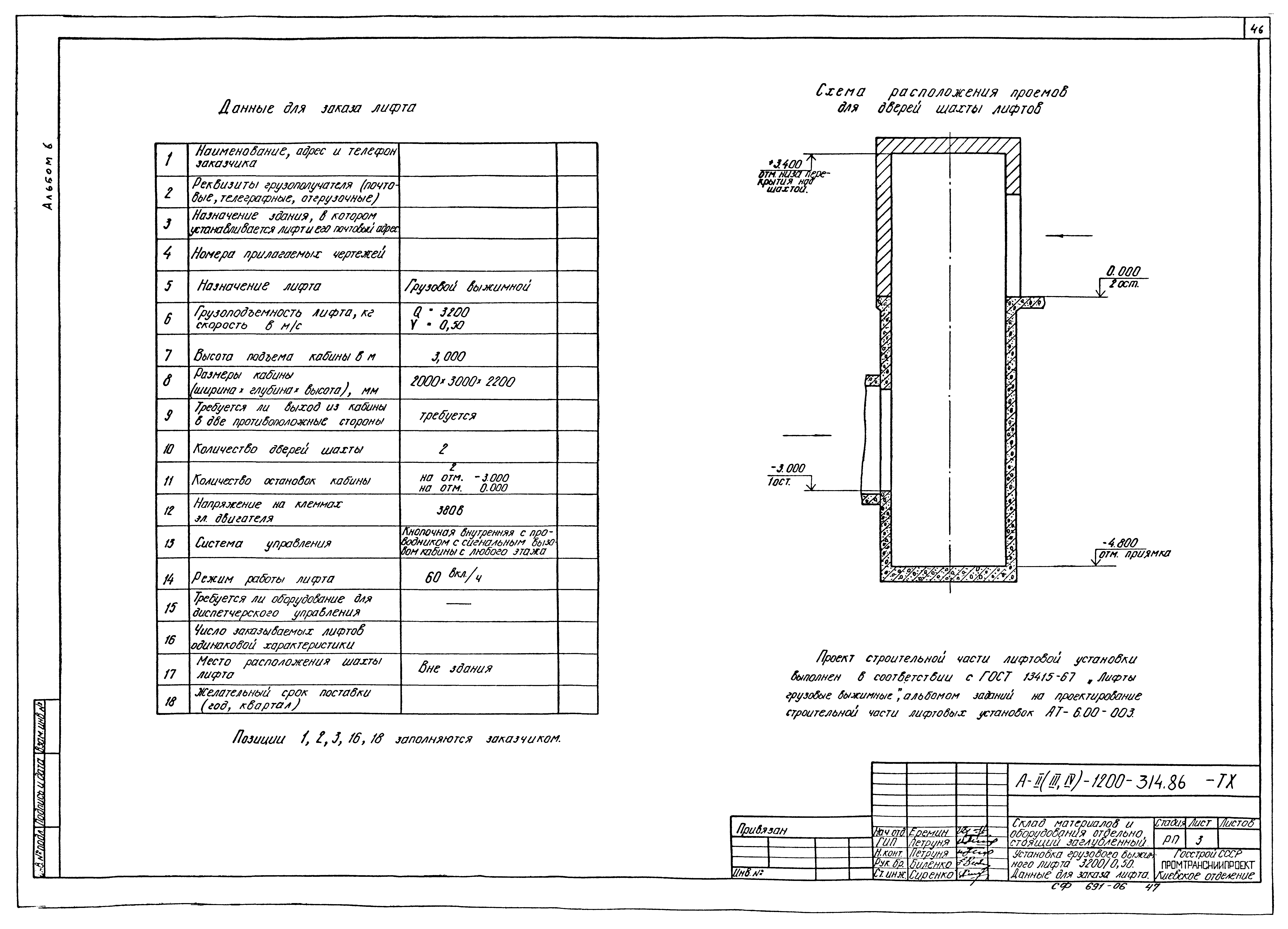 Типовой проект А-II,III,IV-1200-314.86