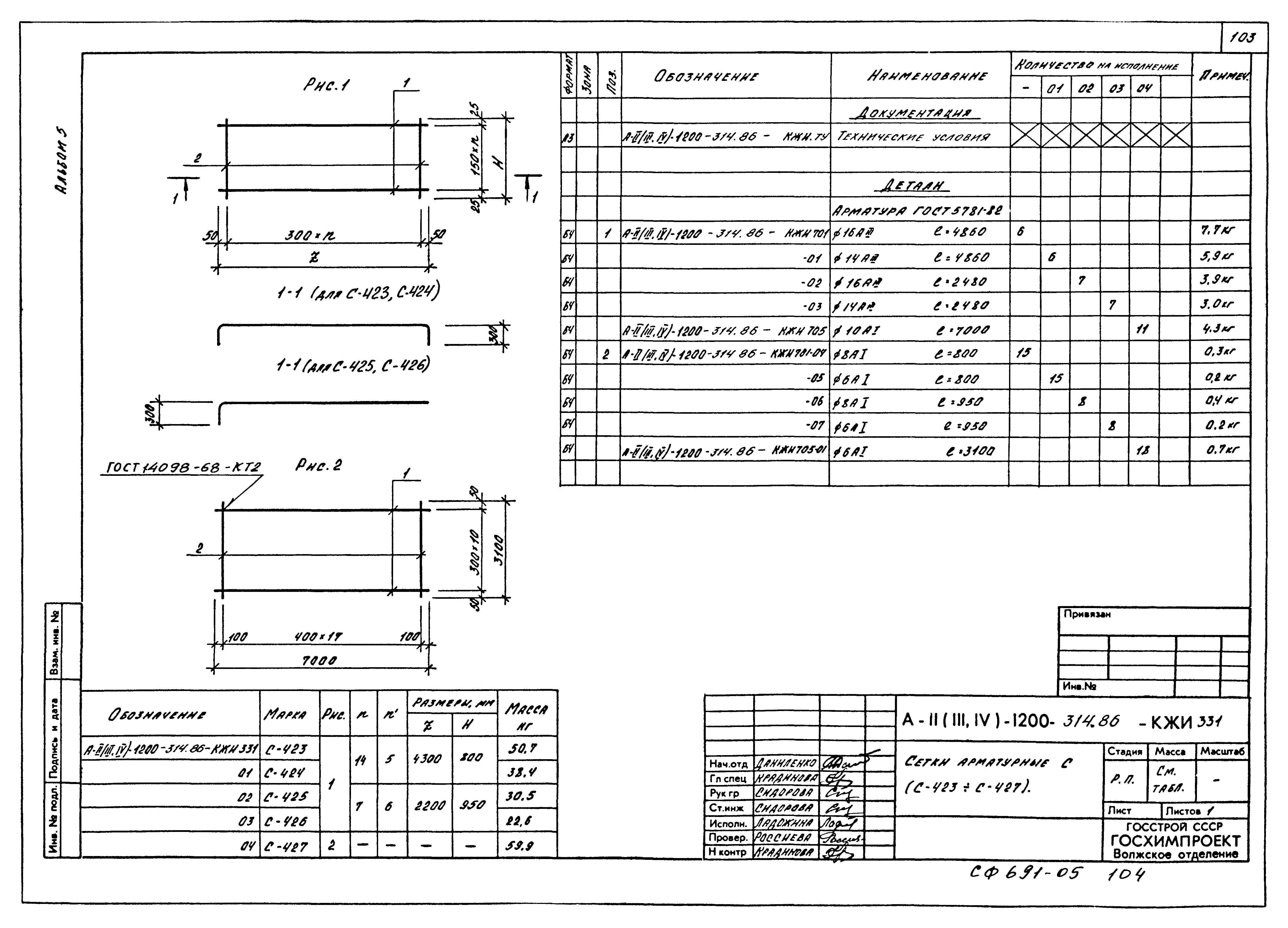 Типовой проект А-II,III,IV-1200-314.86