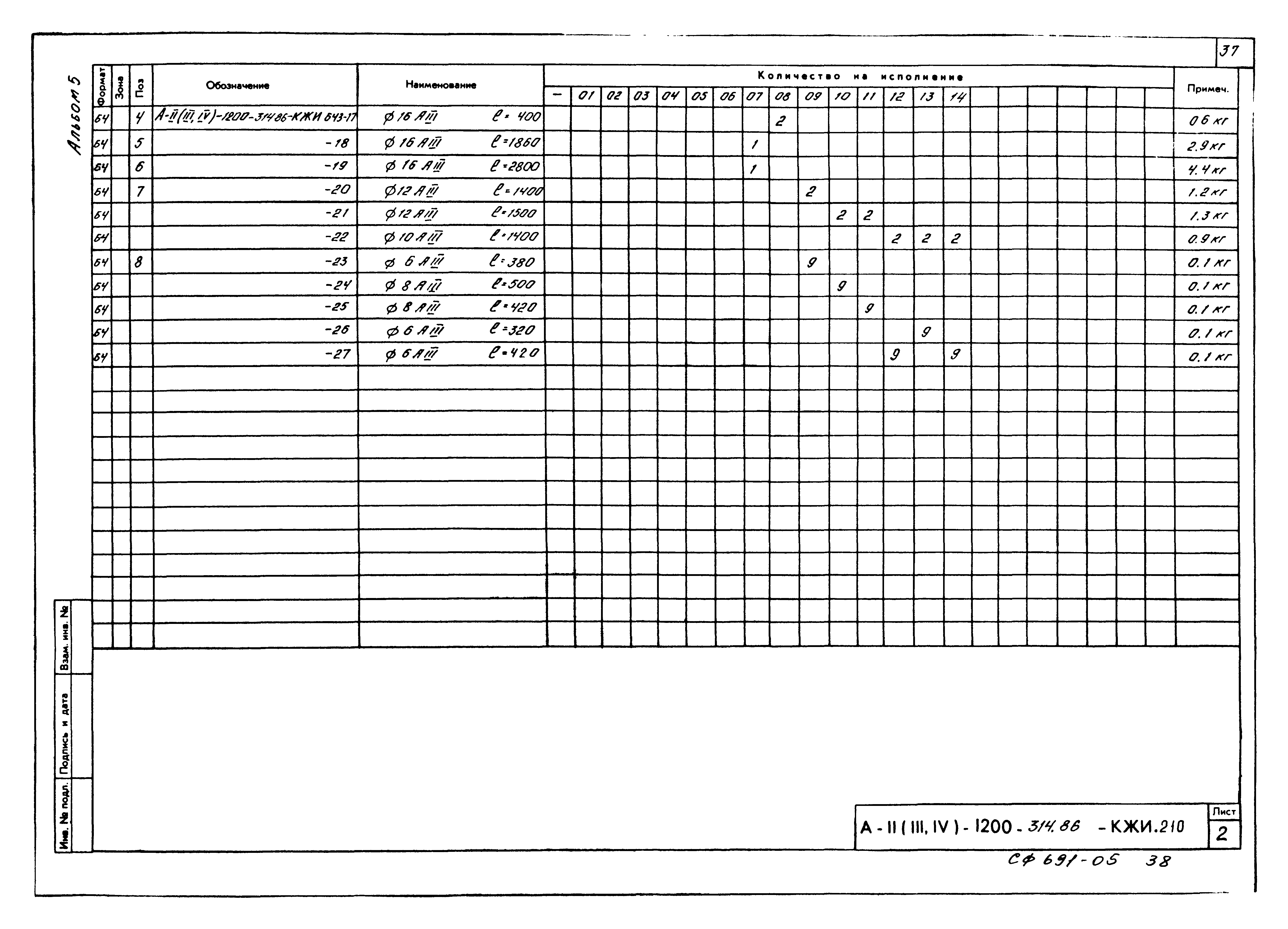 Типовой проект А-II,III,IV-1200-314.86