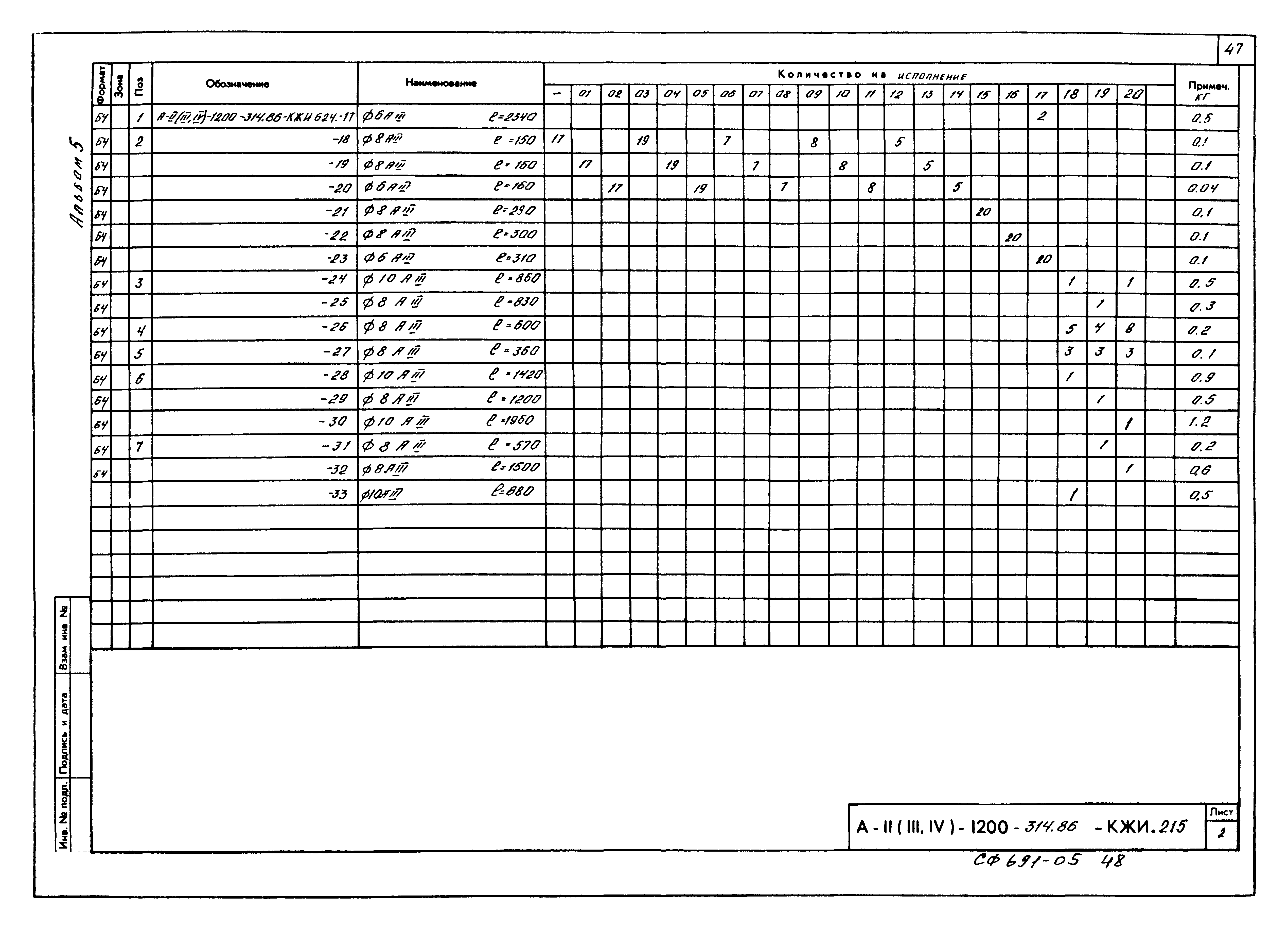 Типовой проект А-II,III,IV-1200-314.86