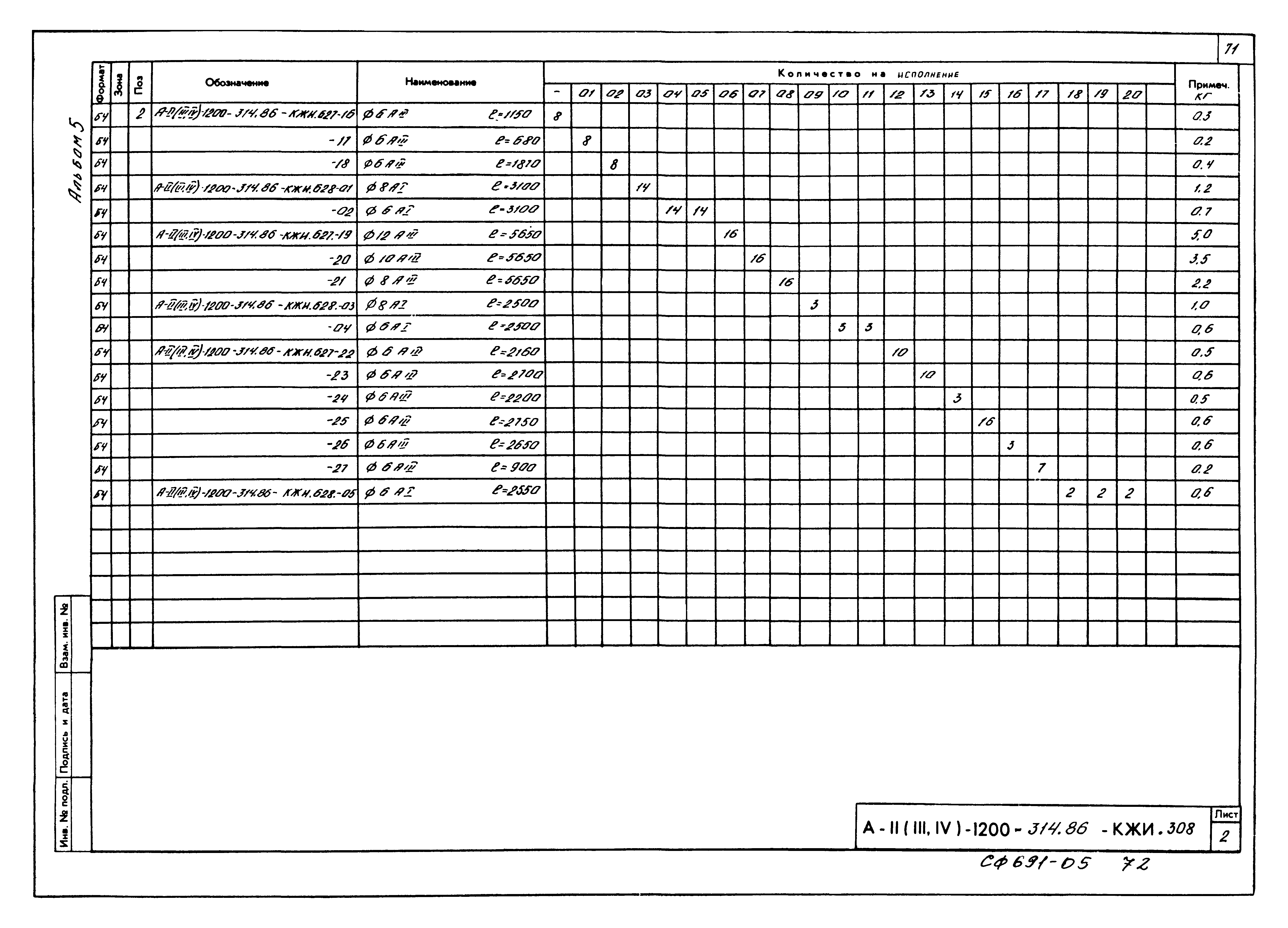 Типовой проект А-II,III,IV-1200-314.86