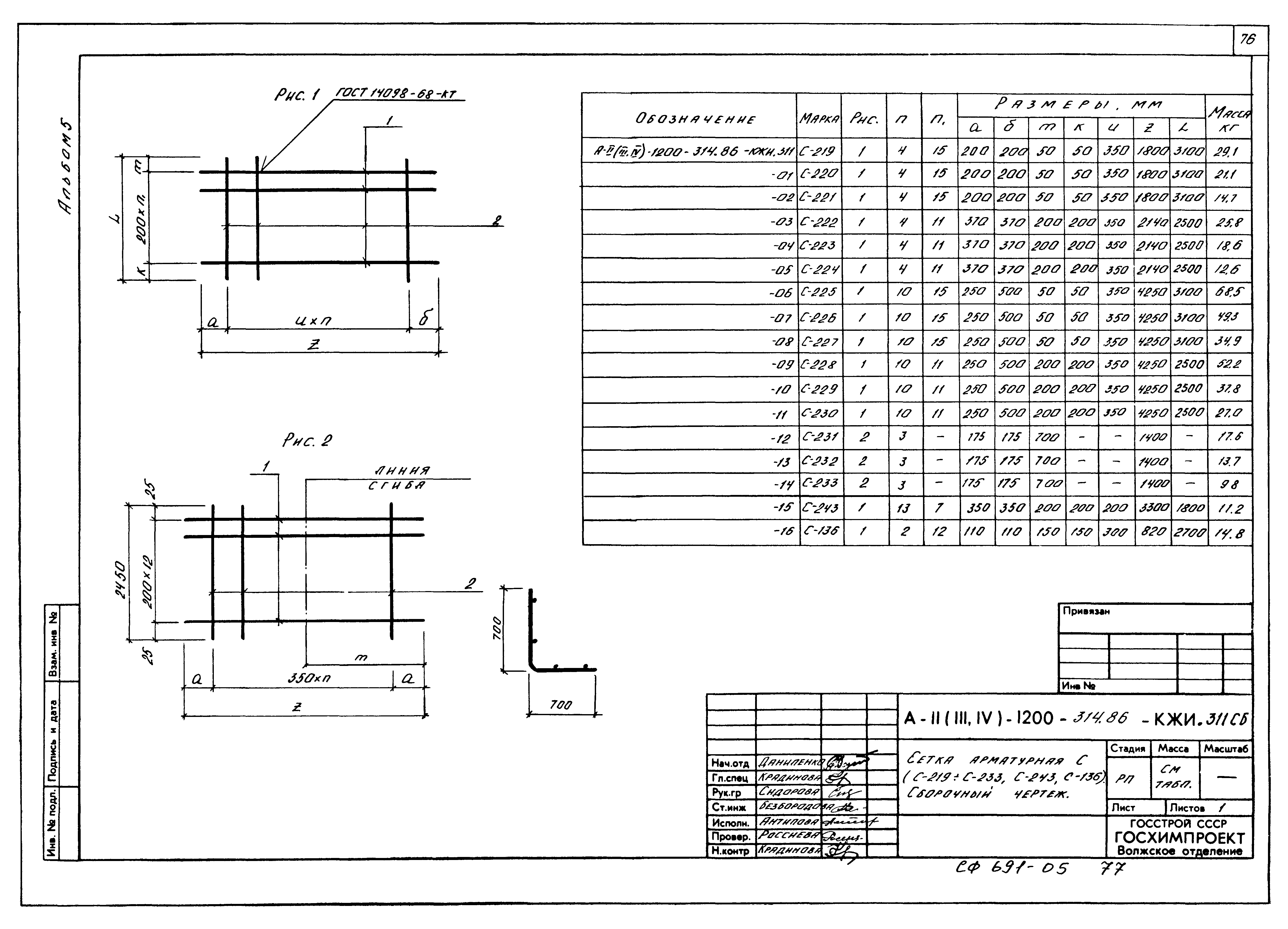 Типовой проект А-II,III,IV-1200-314.86