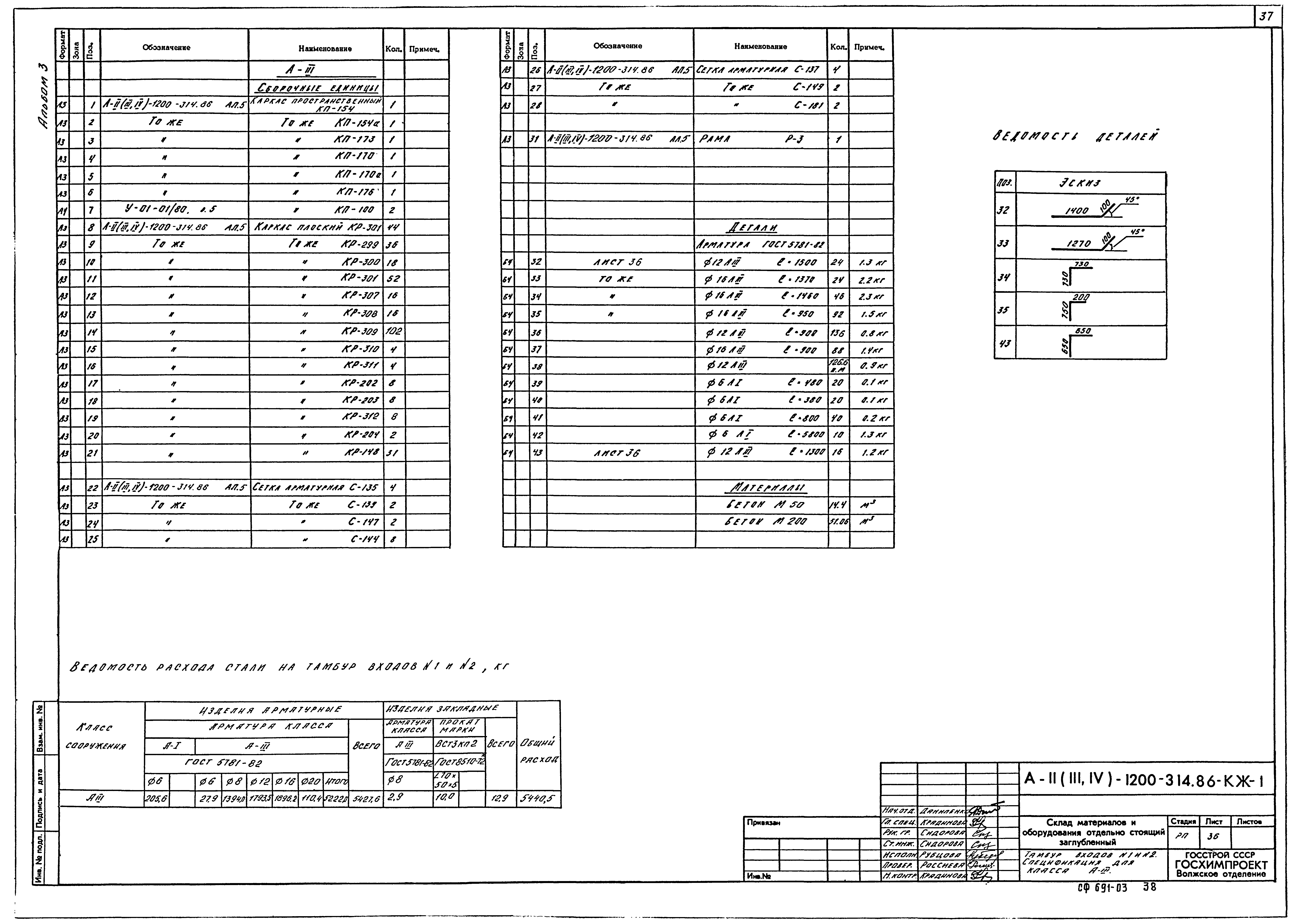 Типовой проект А-II,III,IV-1200-314.86