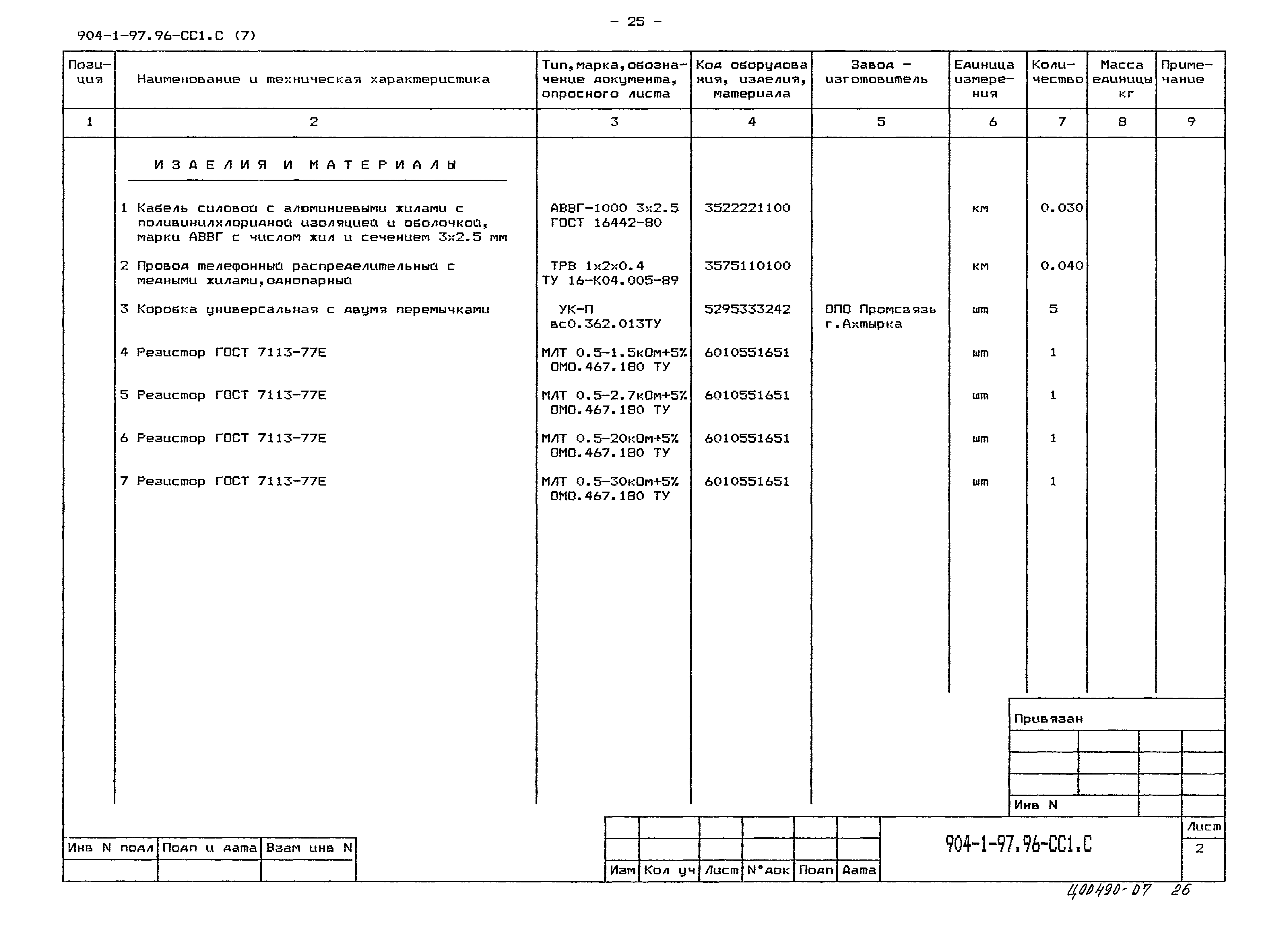 Типовой проект 904-1-97.96
