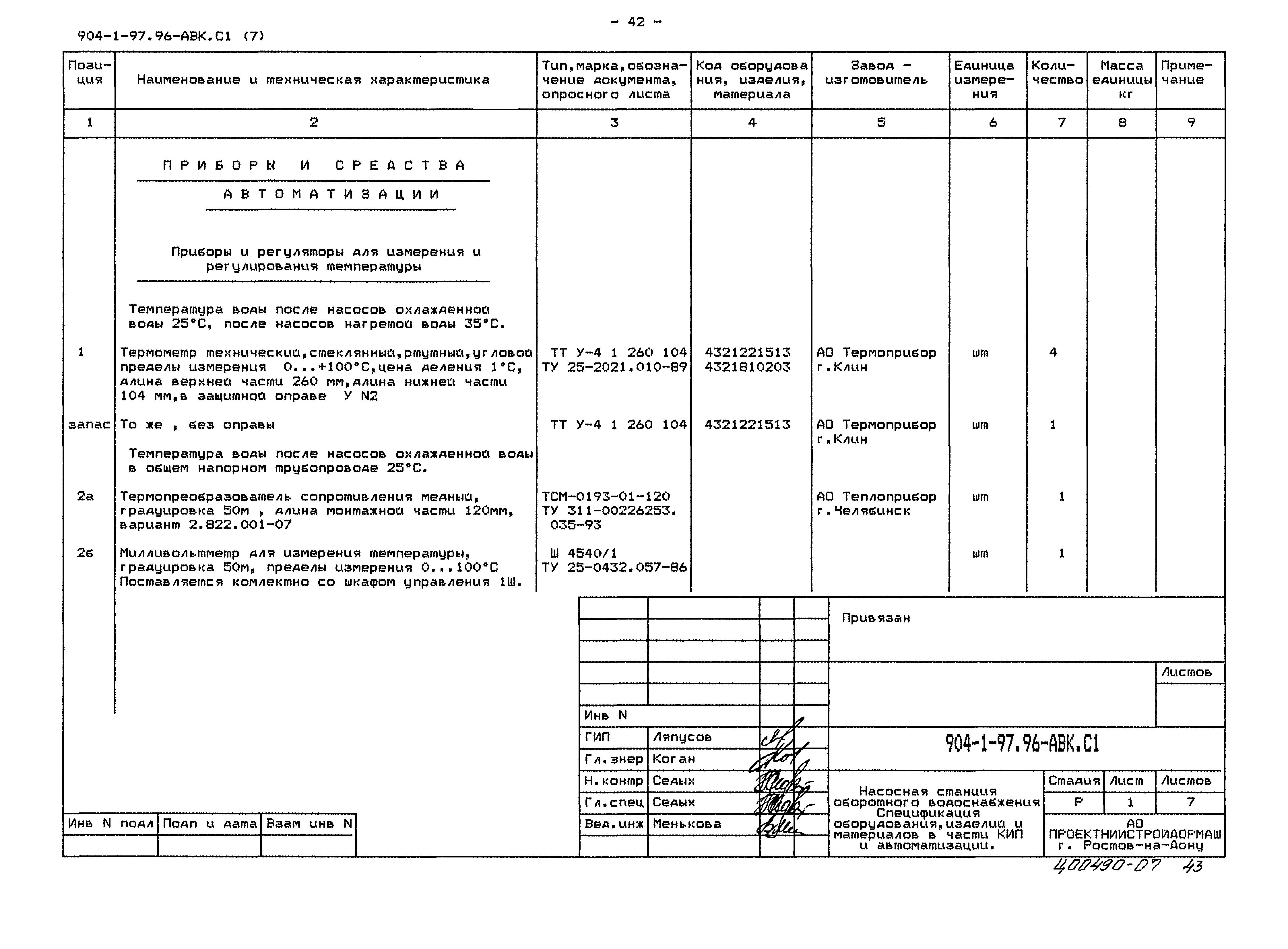 Типовой проект 904-1-97.96