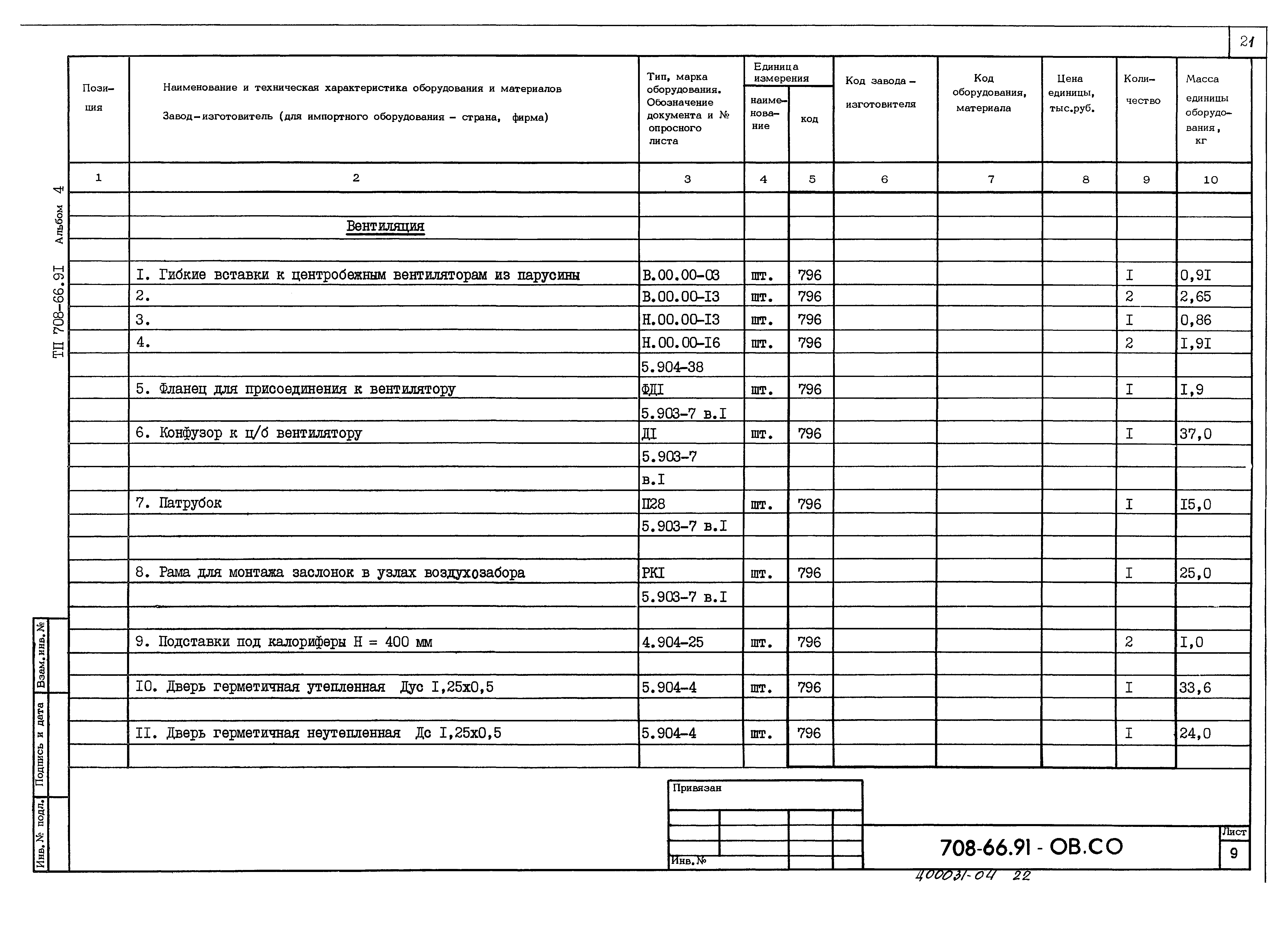 Типовой проект 708-66.91