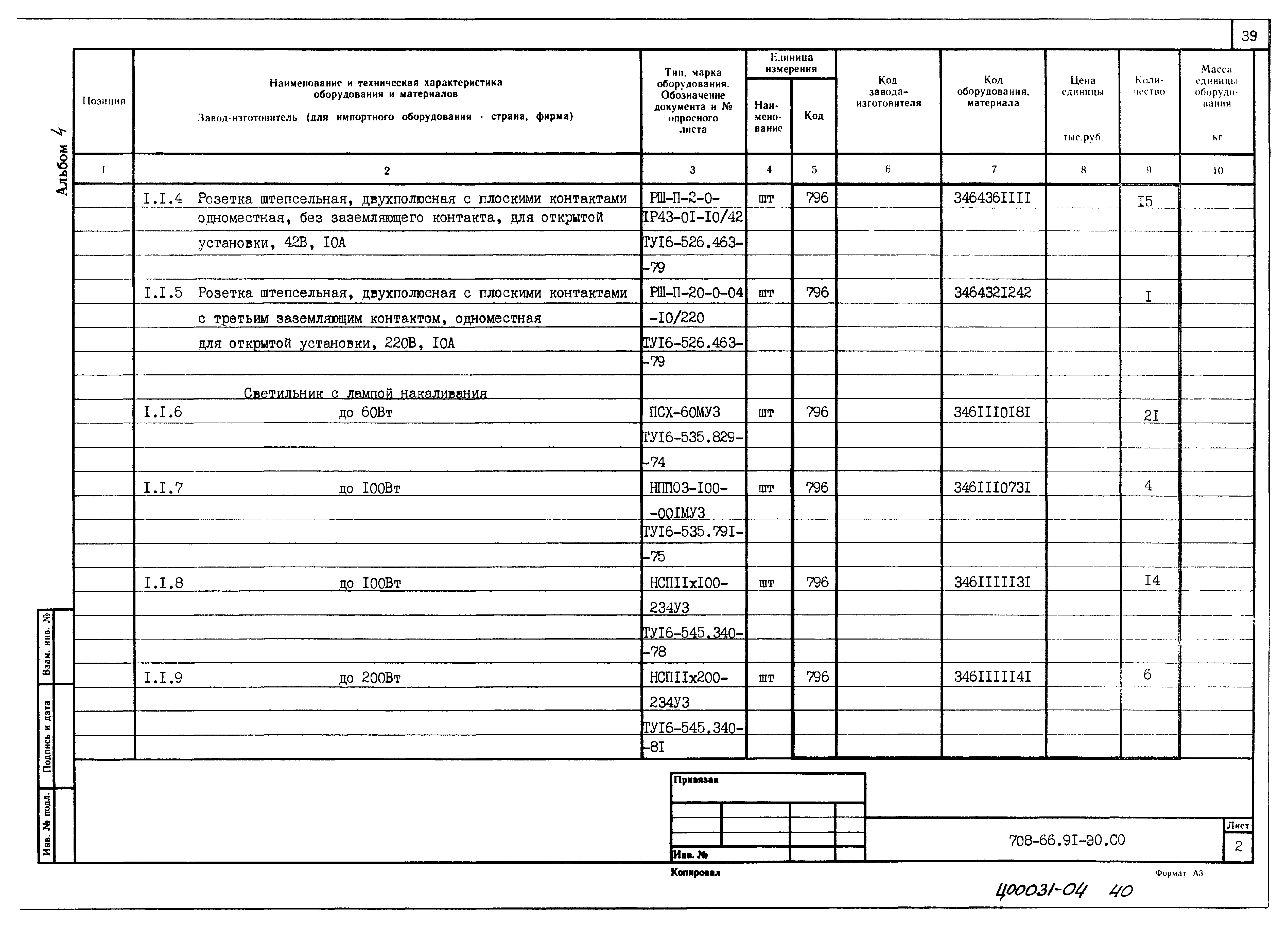 Типовой проект 708-66.91