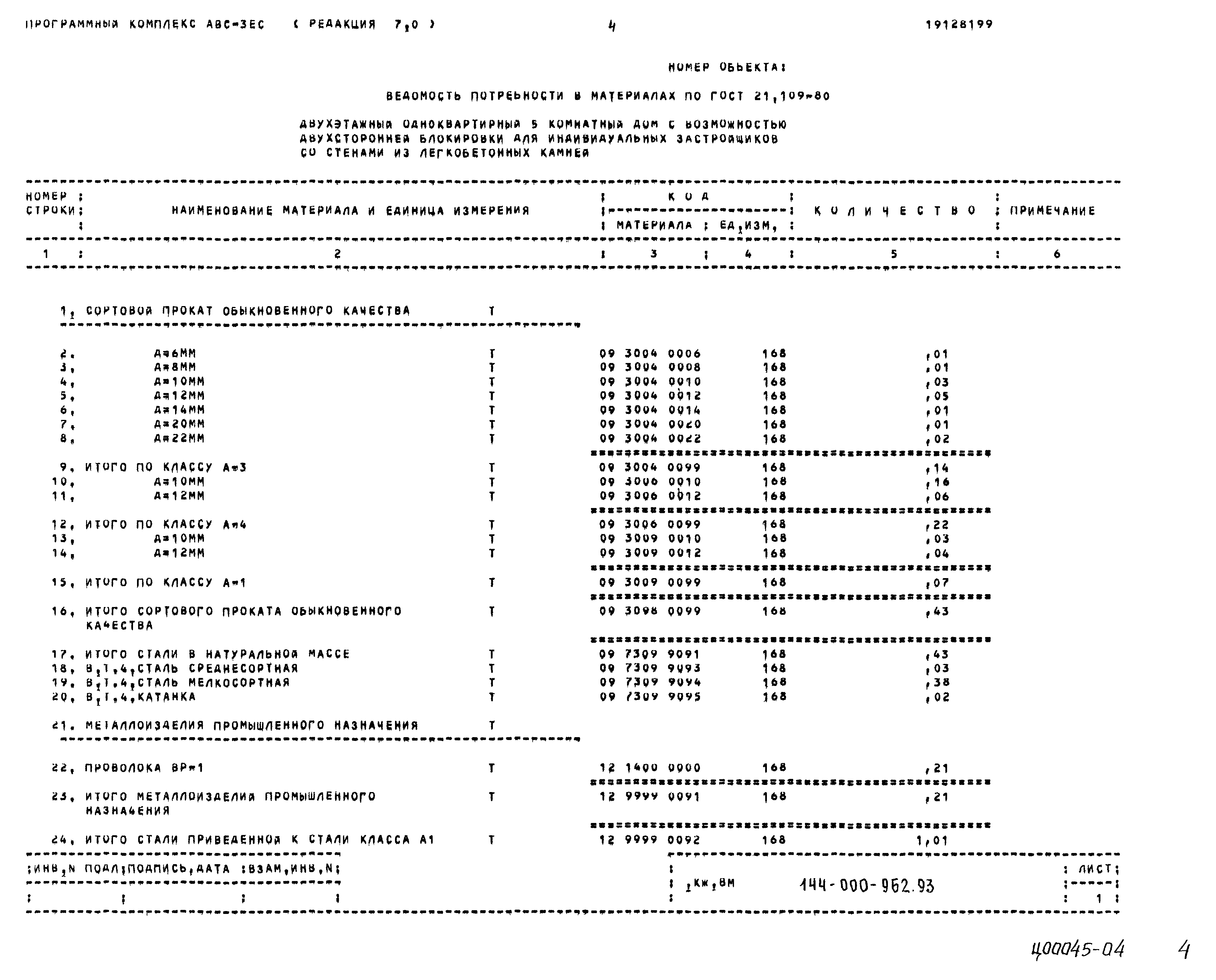 Типовой проект 144-000-962.93