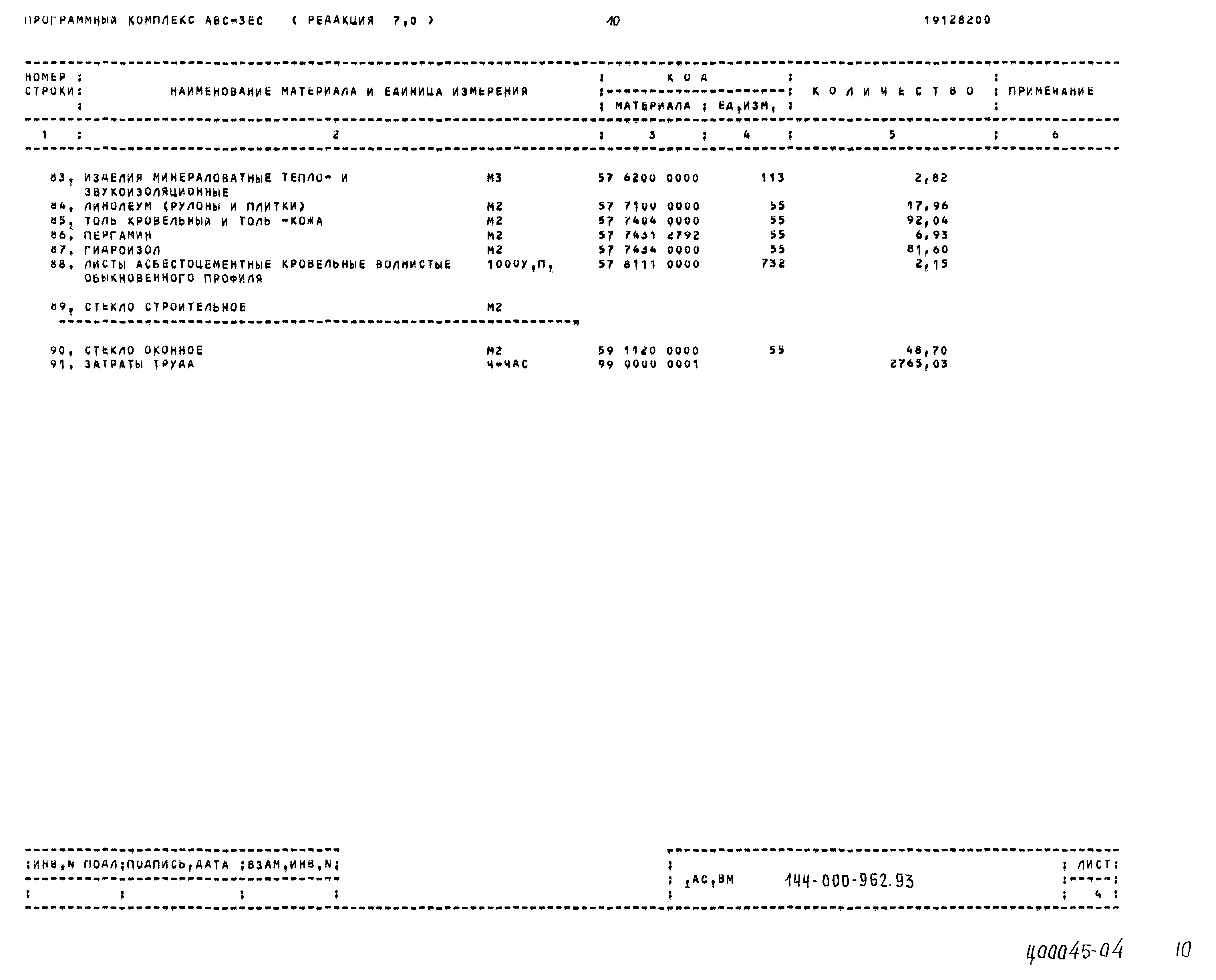 Типовой проект 144-000-962.93