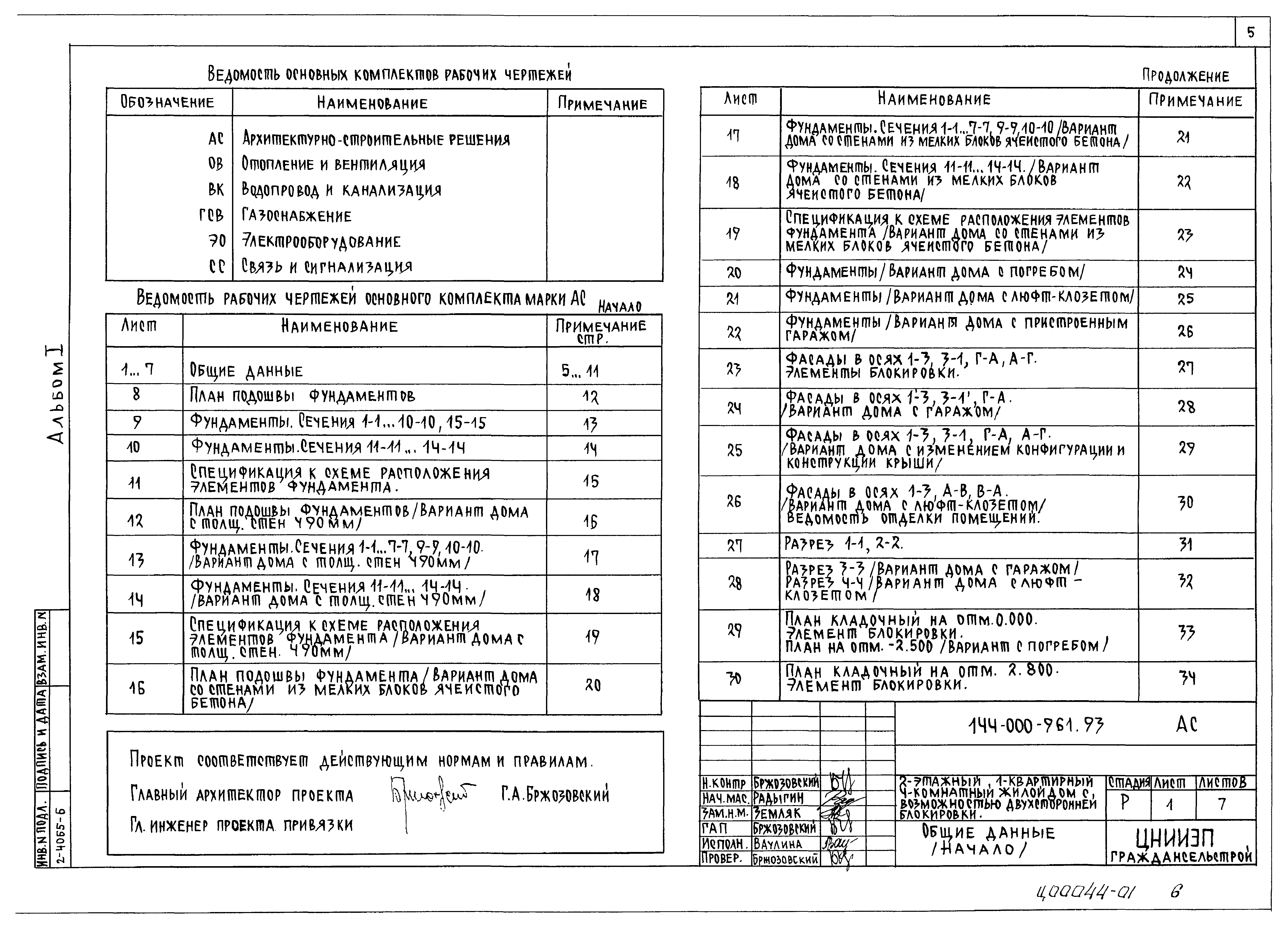 Типовой проект 144-000-961.93