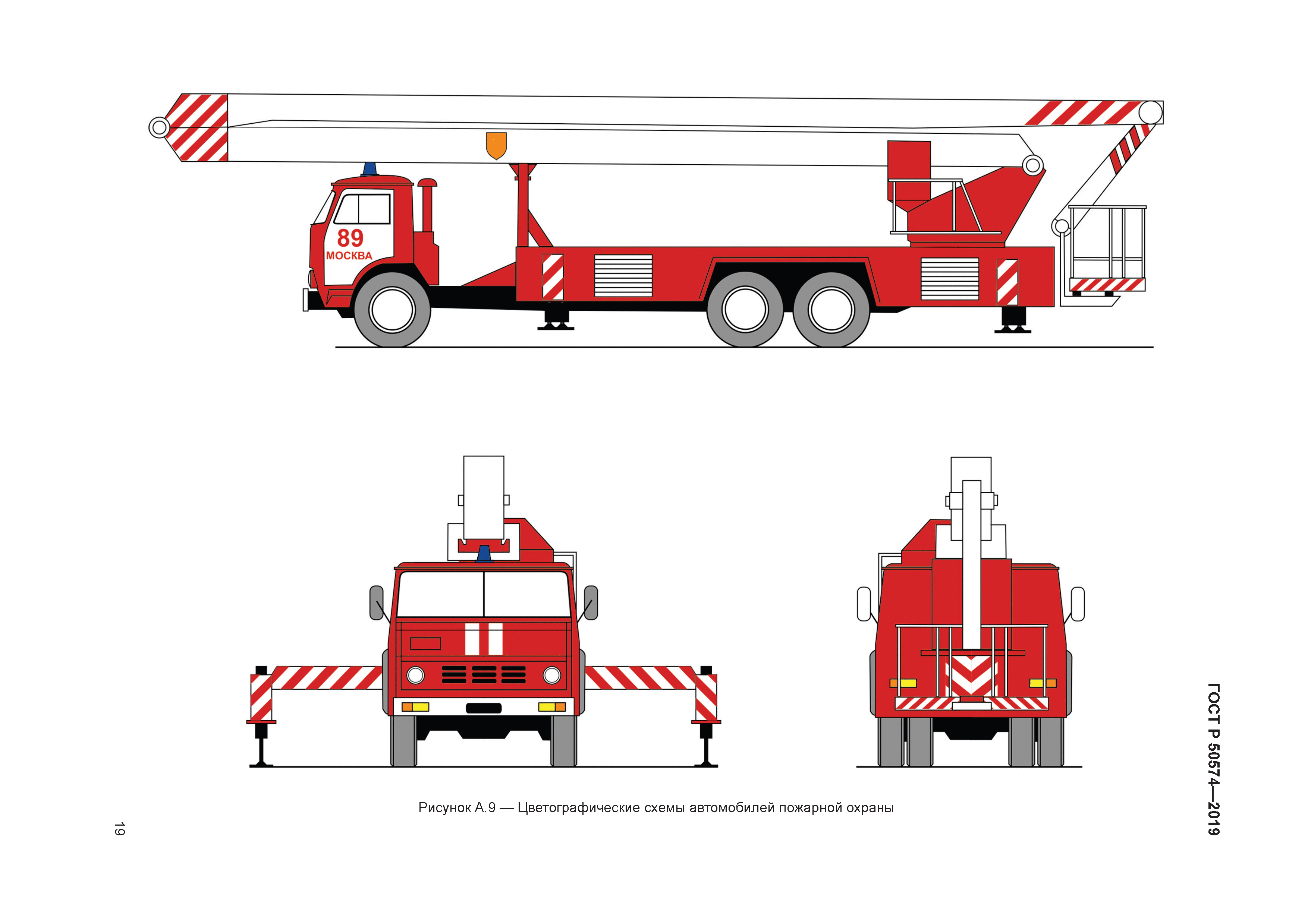 Скачать ГОСТ Р 50574-2019 Автомобили, автобусы и мотоциклы оперативных  служб. Цветографические схемы, опознавательные знаки, надписи, специальные  световые и звуковые сигналы. Общие требования