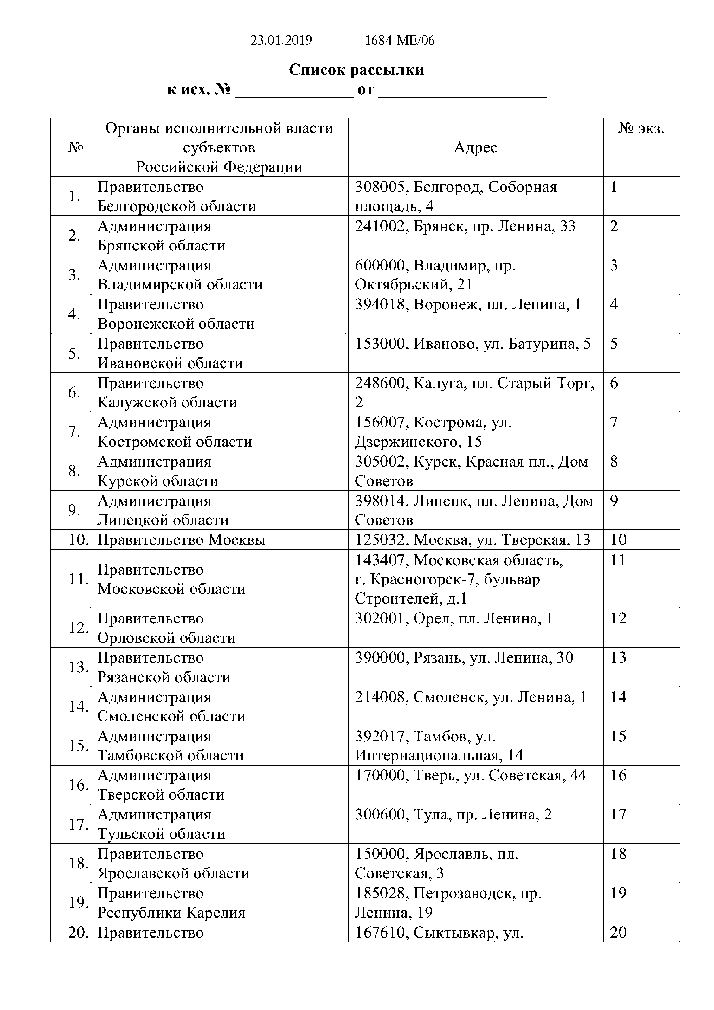 Письмо 1684-МЕ/06