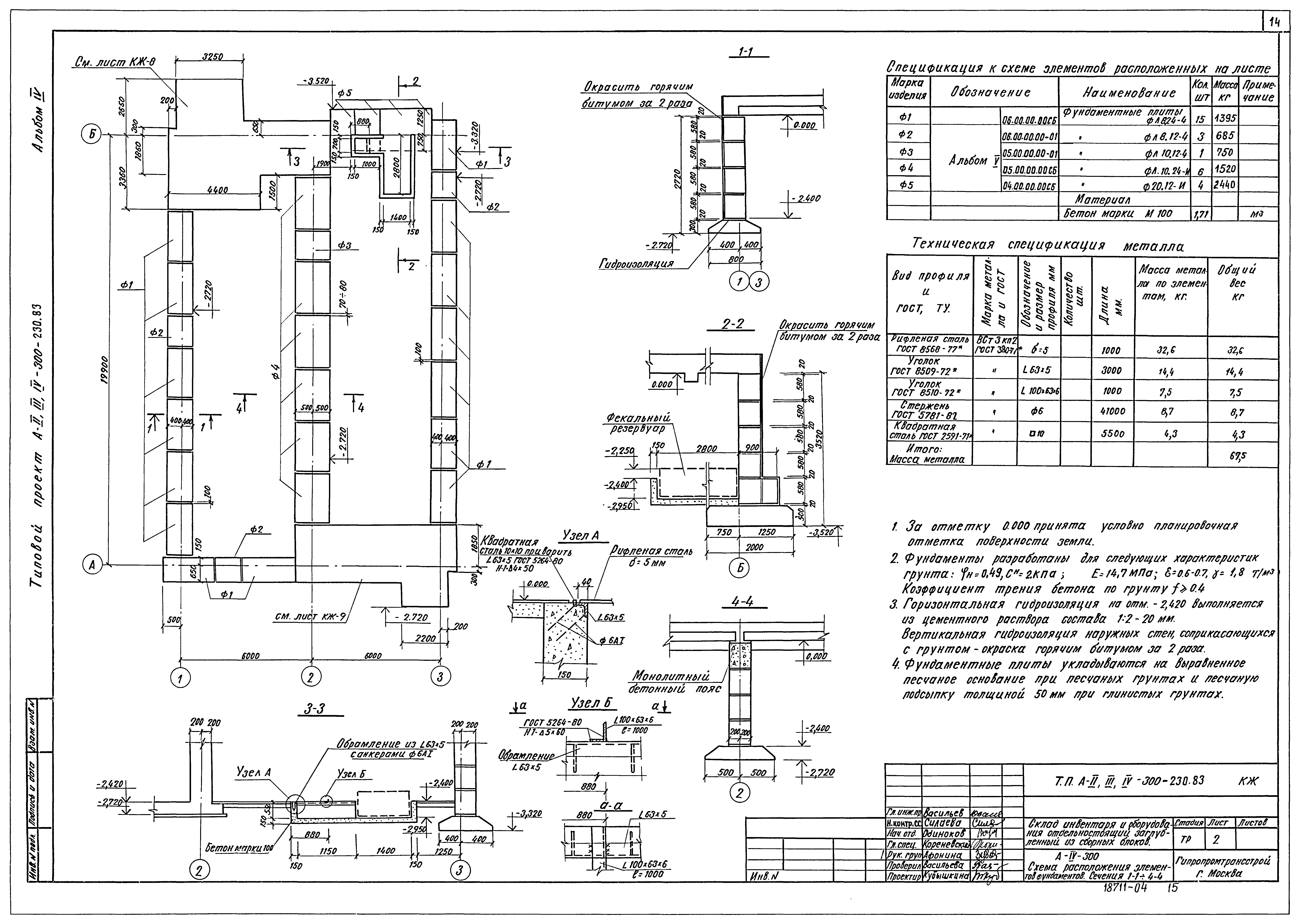Типовой проект А-II,III,IV-300-230.83