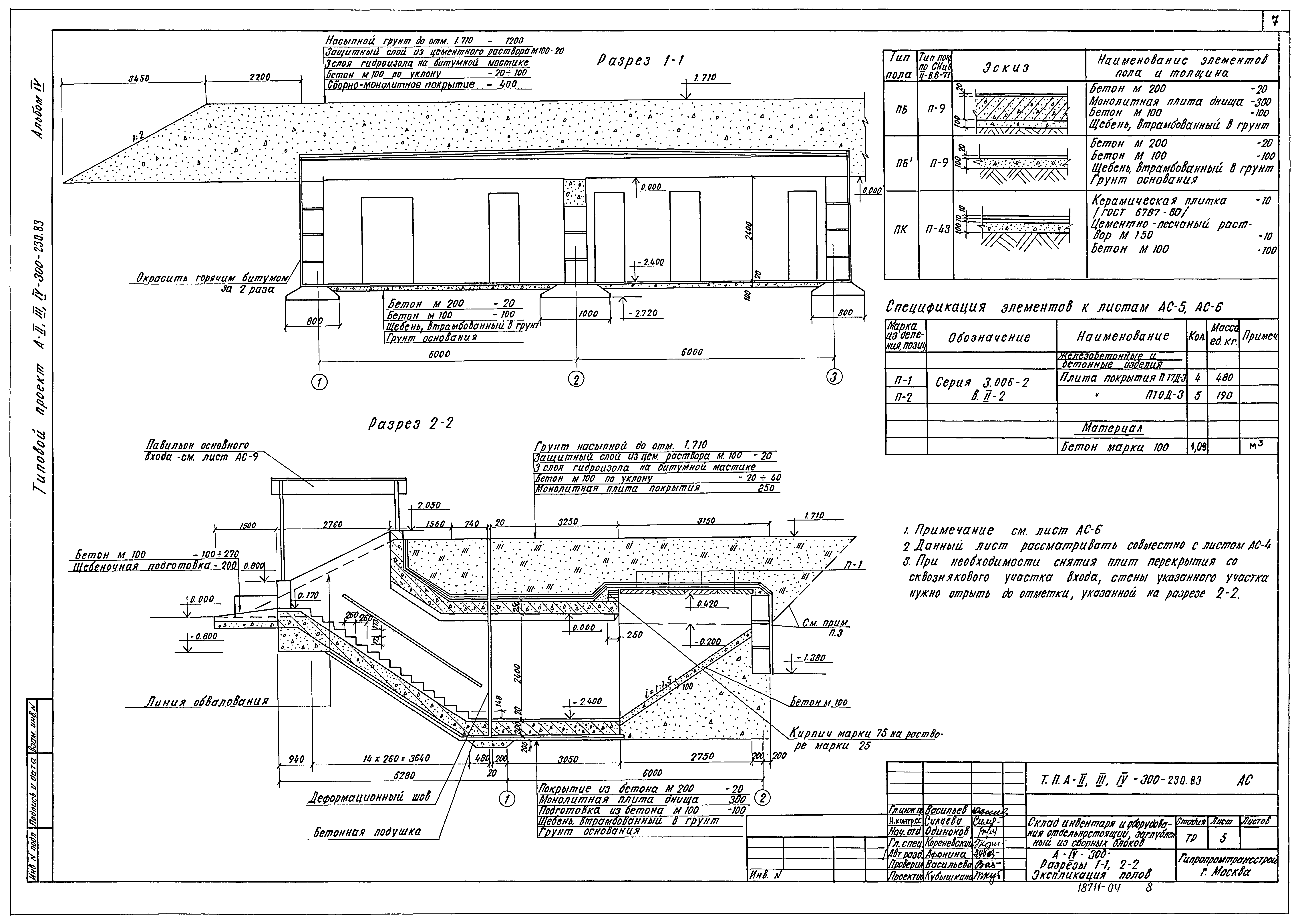 Типовой проект А-II,III,IV-300-230.83