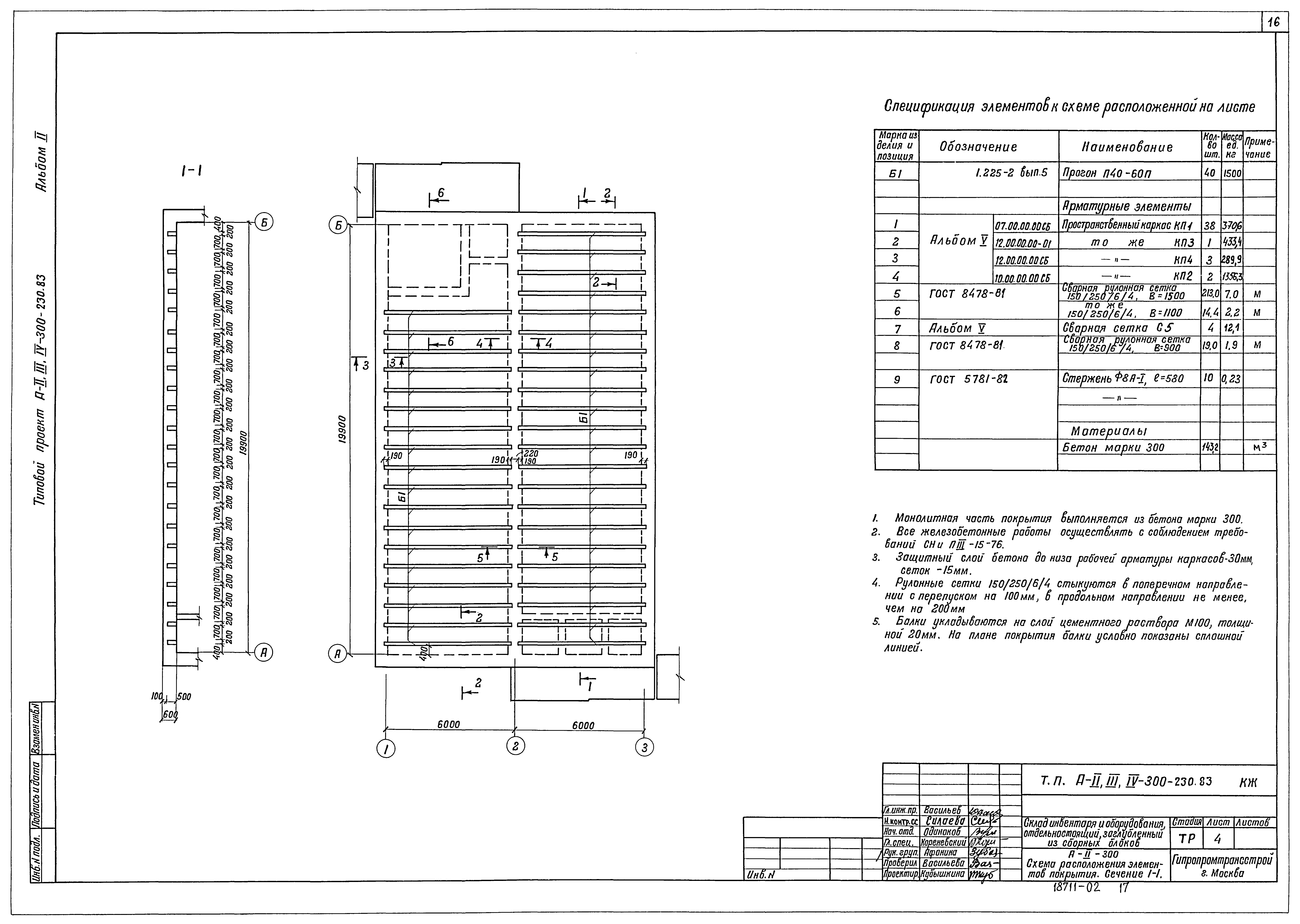 Типовой проект А-II,III,IV-300-230.83