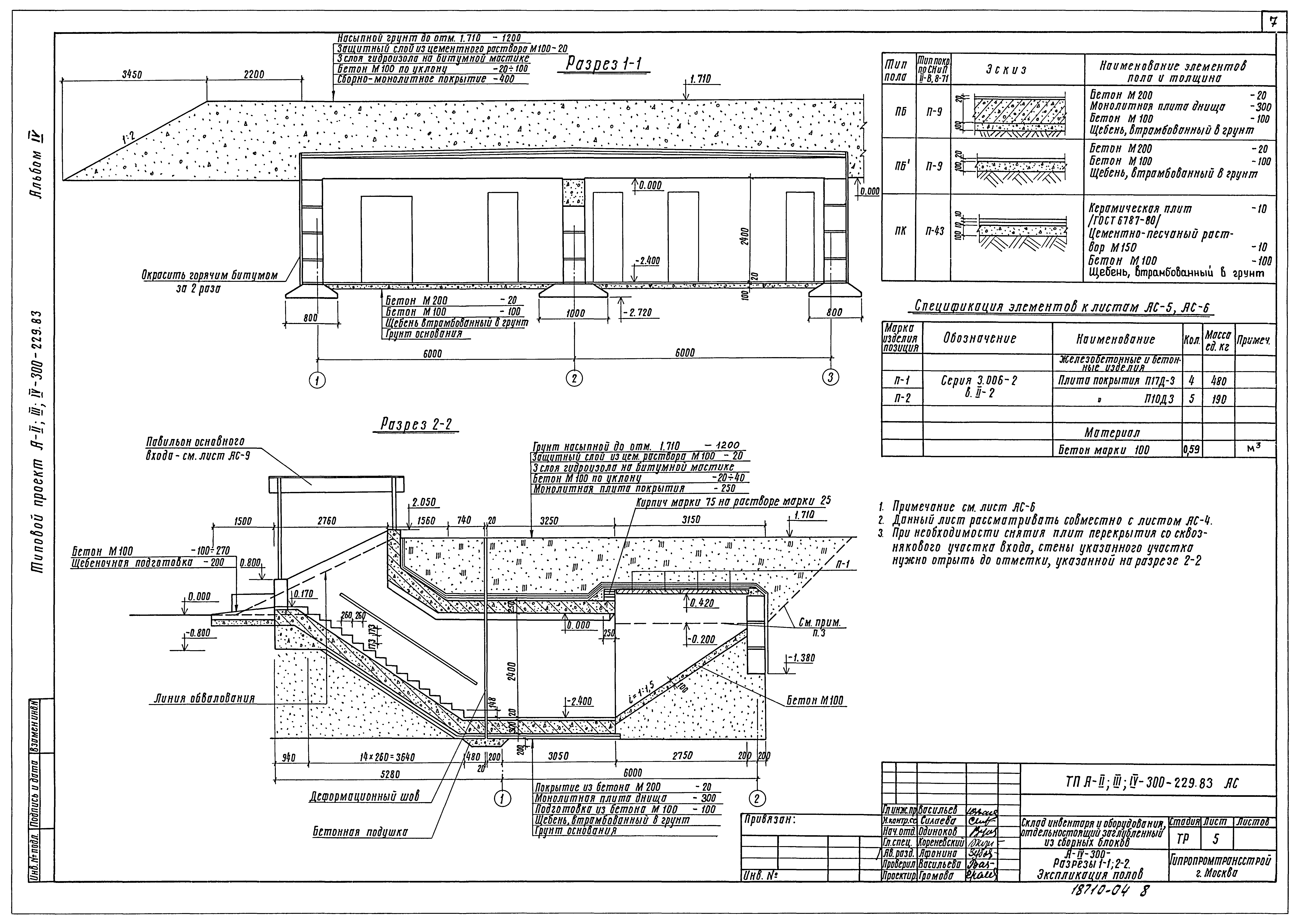 Типовой проект А-II,III,IV-300-229.83