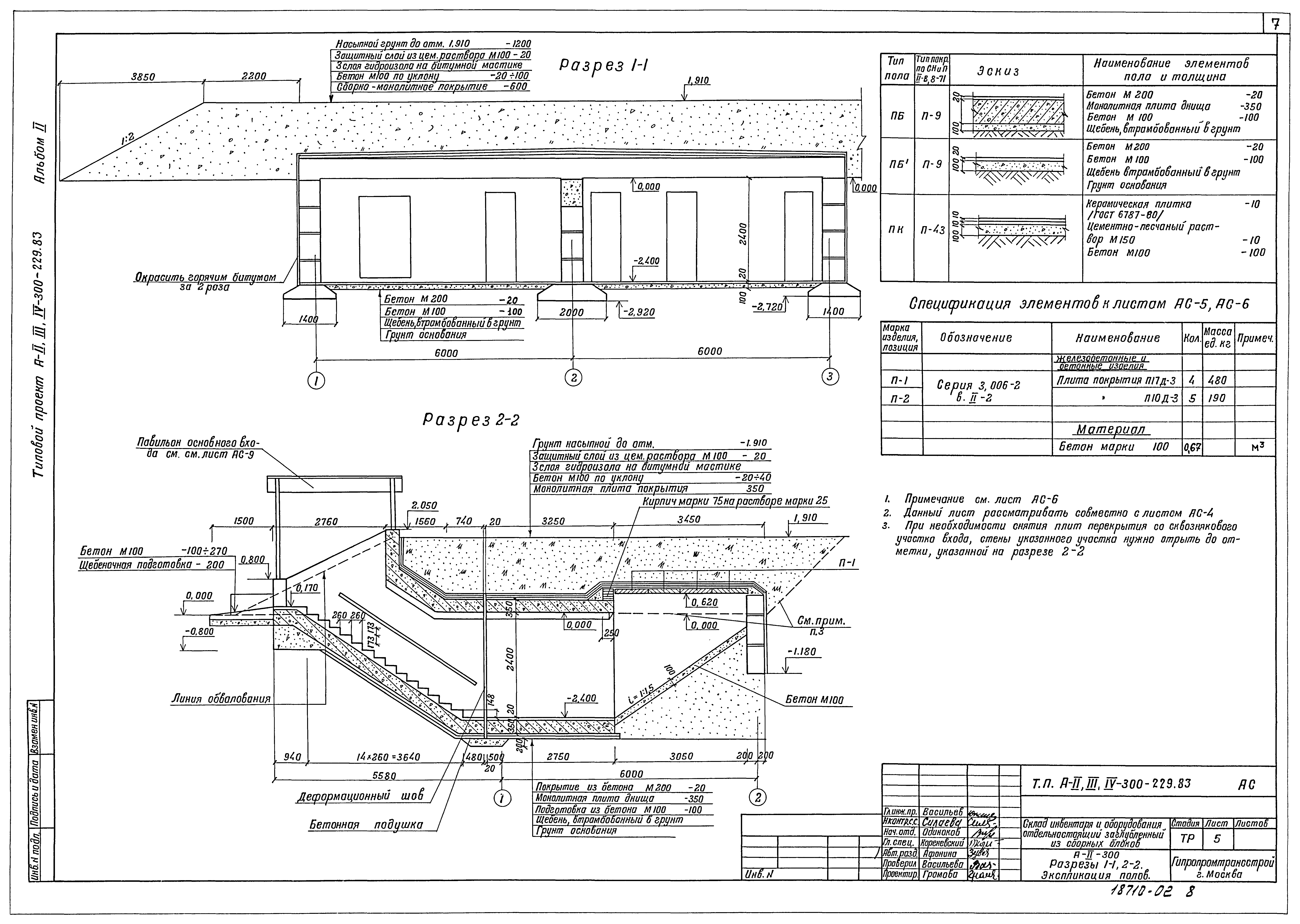 Типовой проект А-II,III,IV-300-229.83