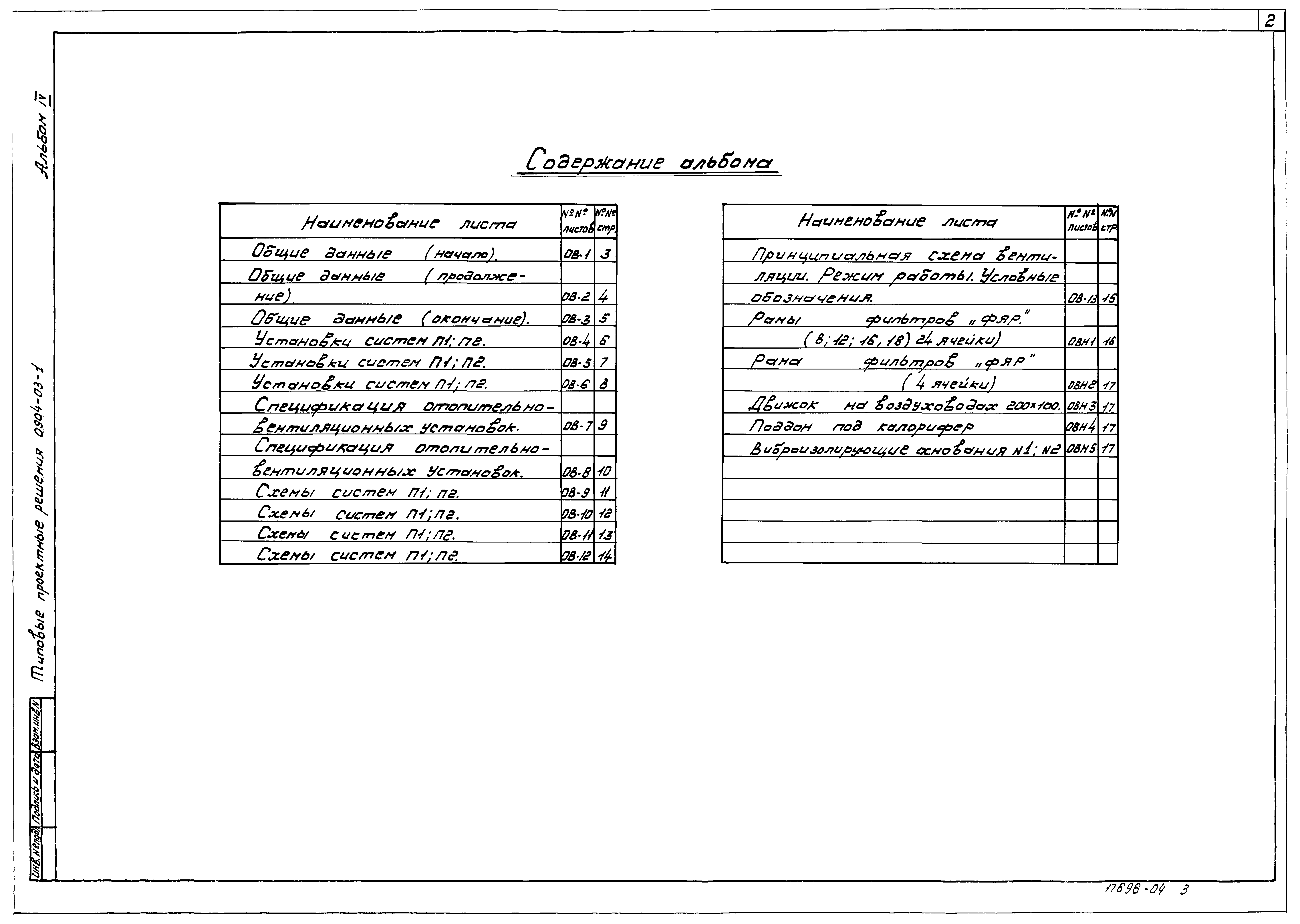 Типовые проектные решения 0904-03-1