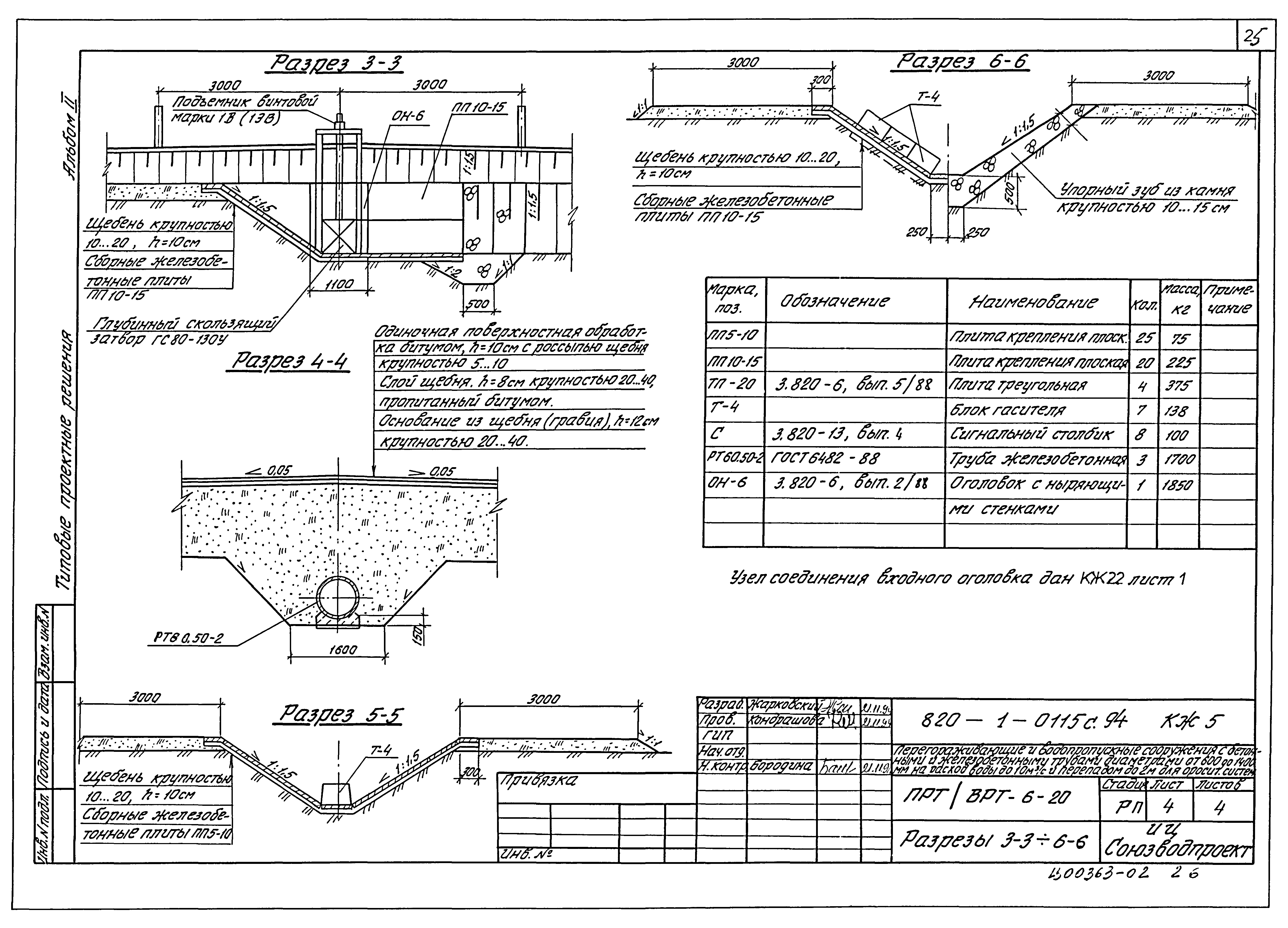 Типовые проектные решения 820-1-0115с.94