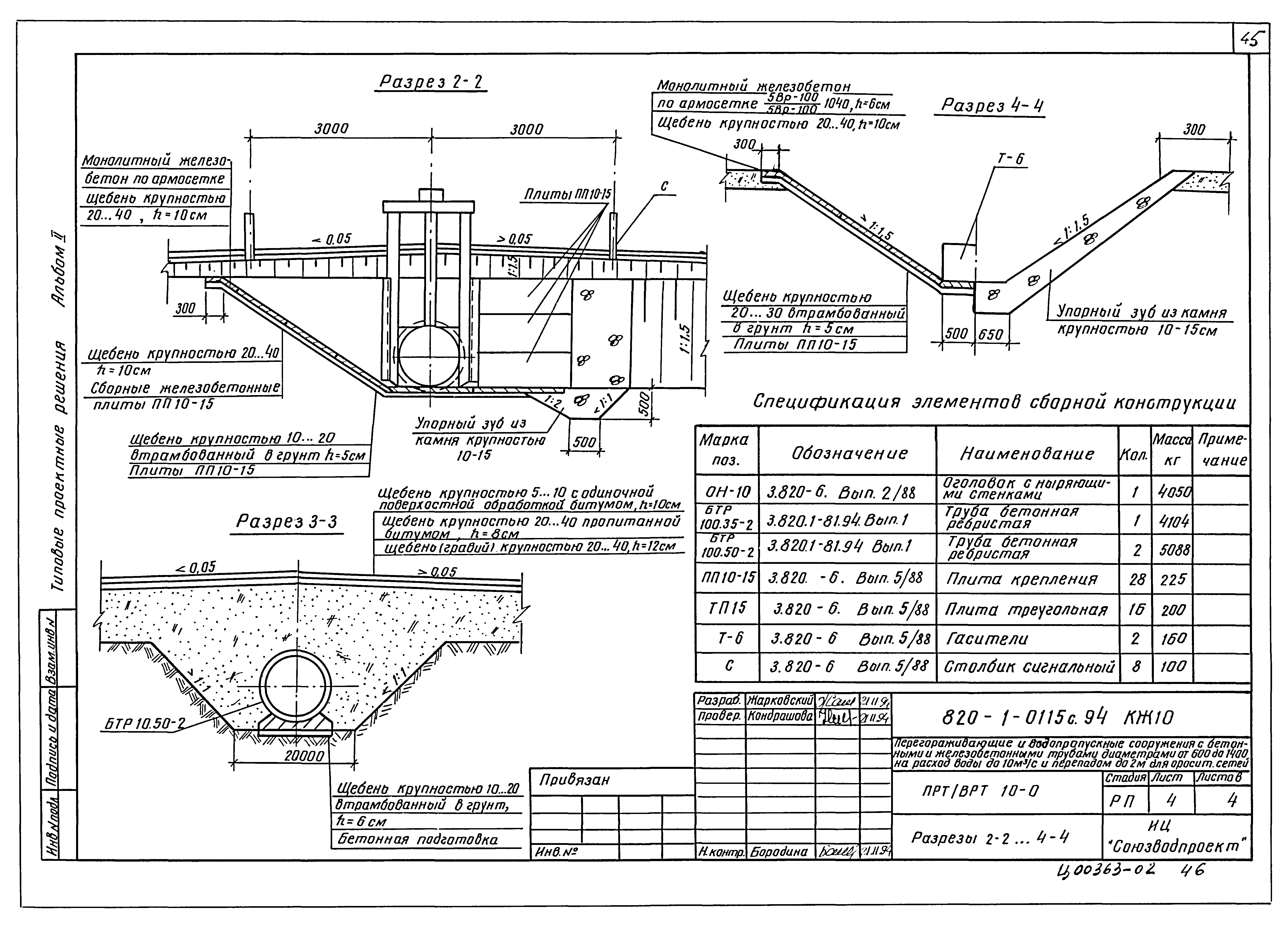Типовые проектные решения 820-1-0115с.94