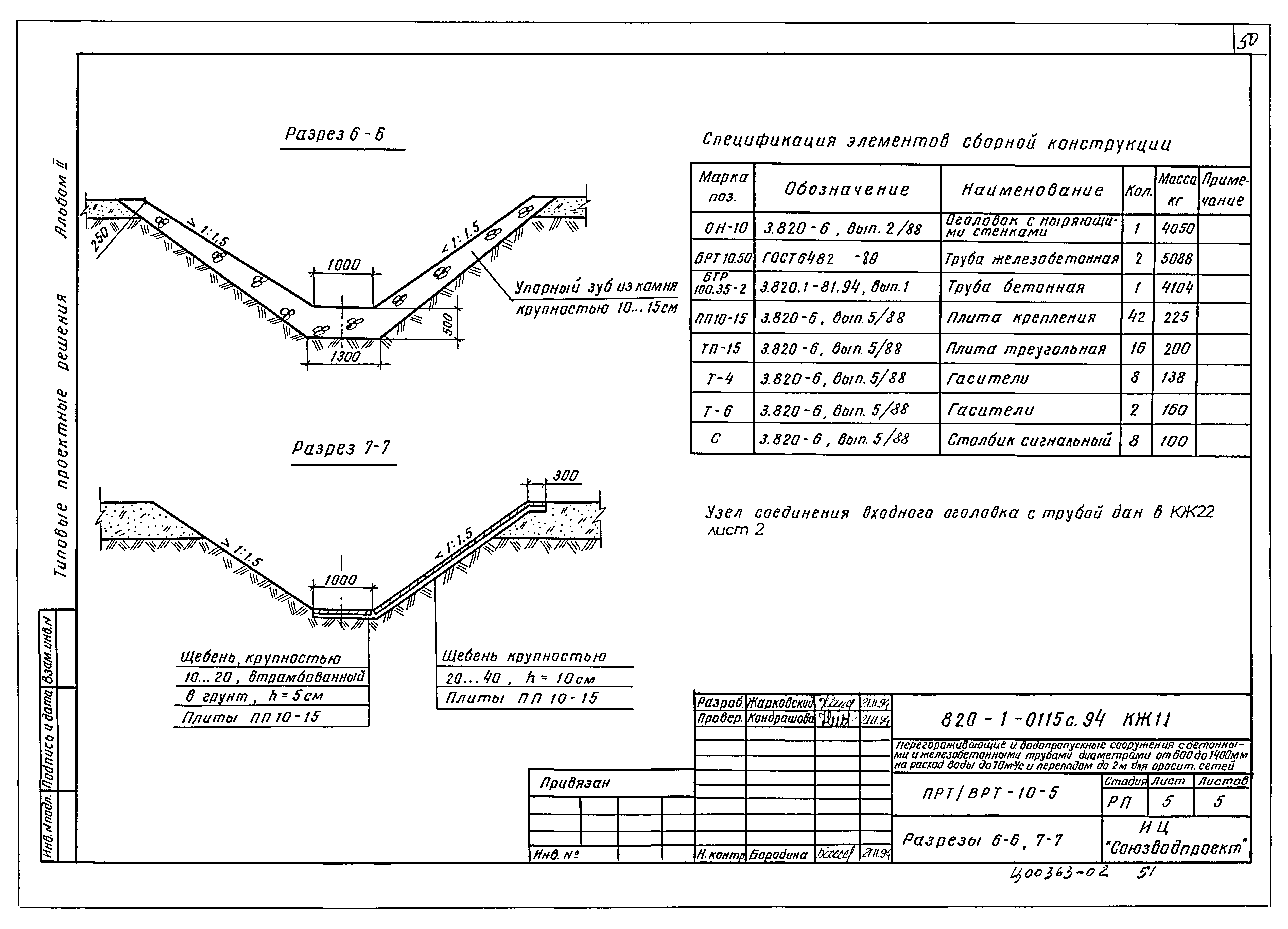 Типовые проектные решения 820-1-0115с.94