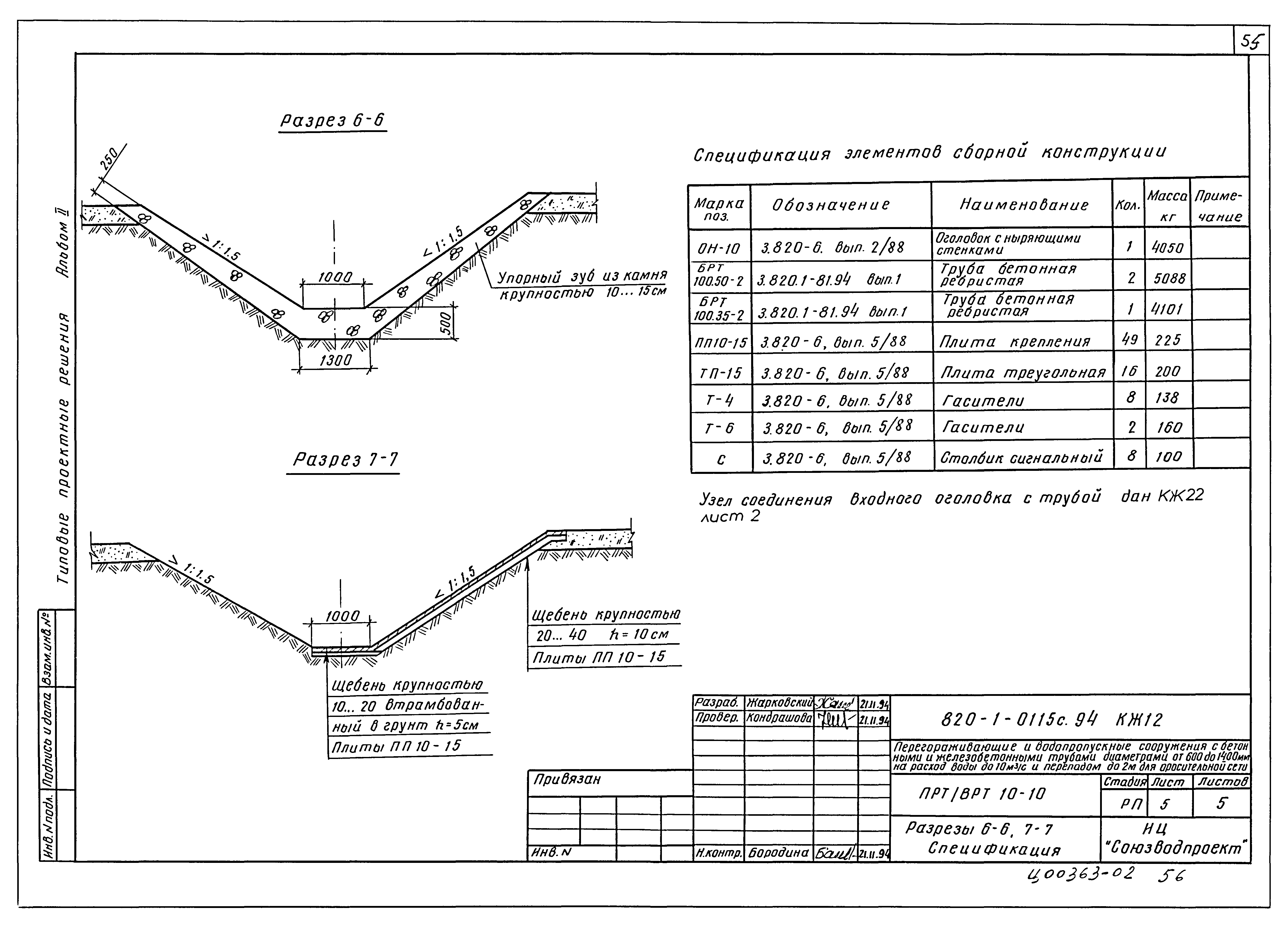 Типовые проектные решения 820-1-0115с.94