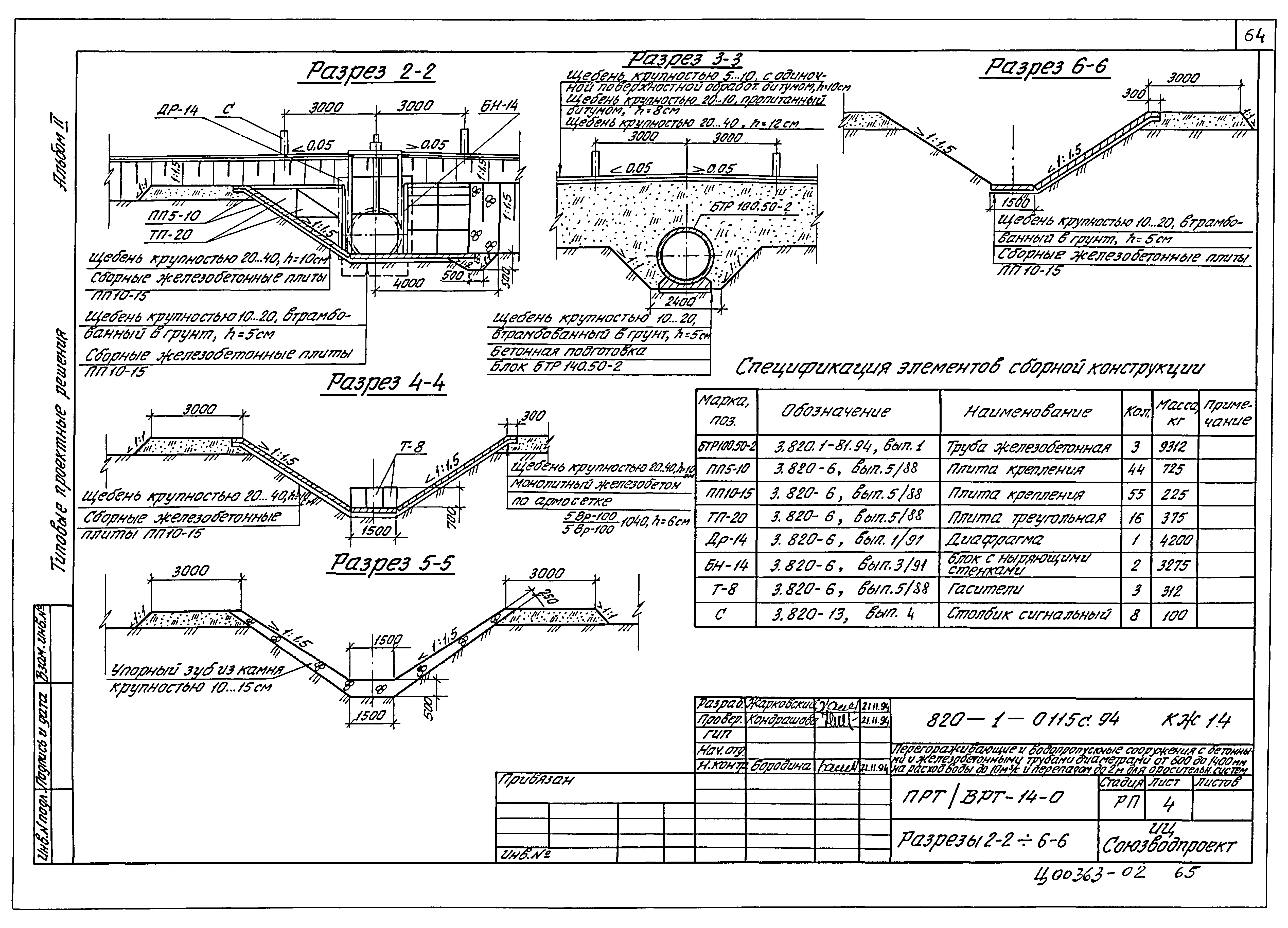 Типовые проектные решения 820-1-0115с.94