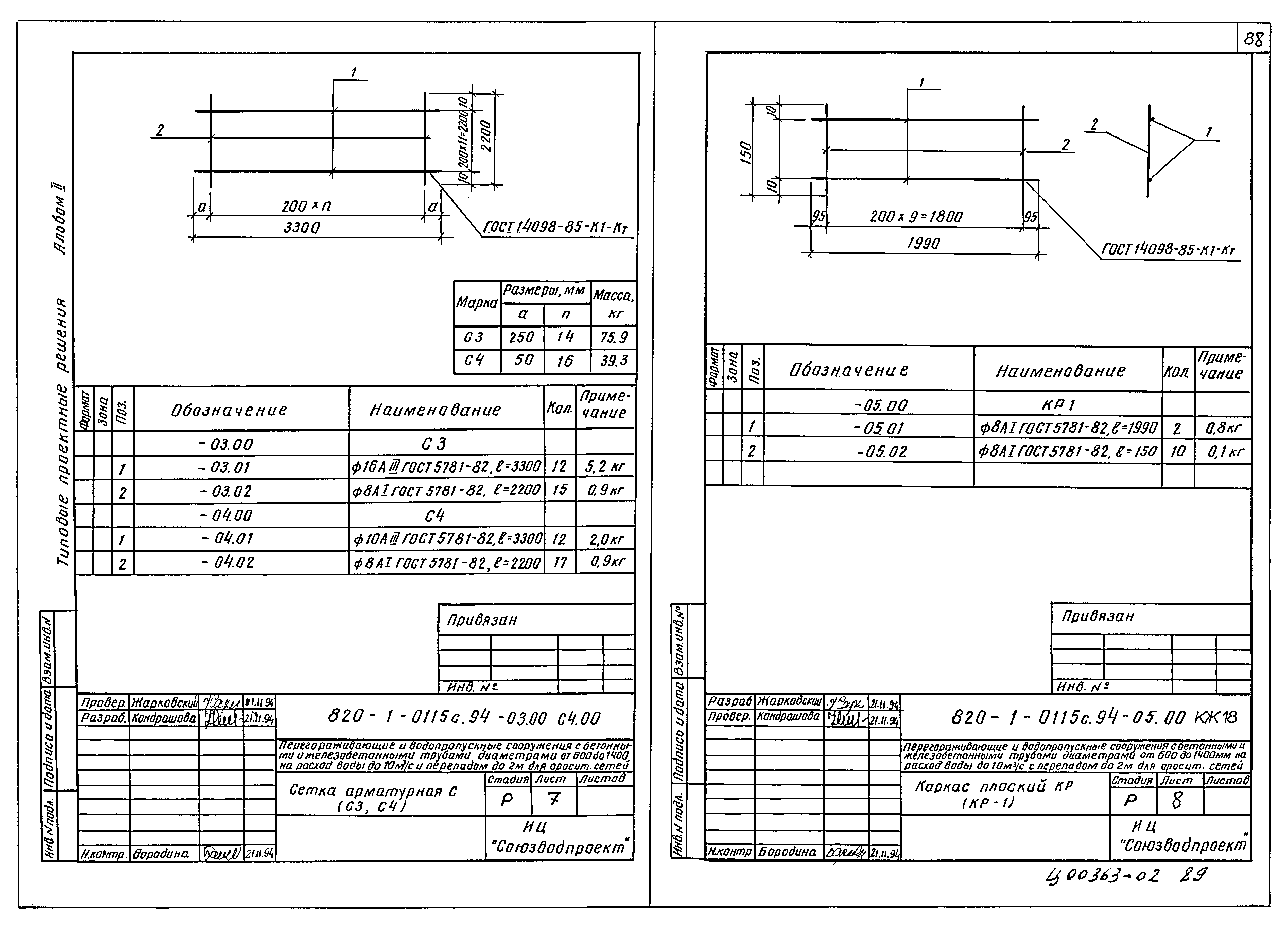 Типовые проектные решения 820-1-0115с.94