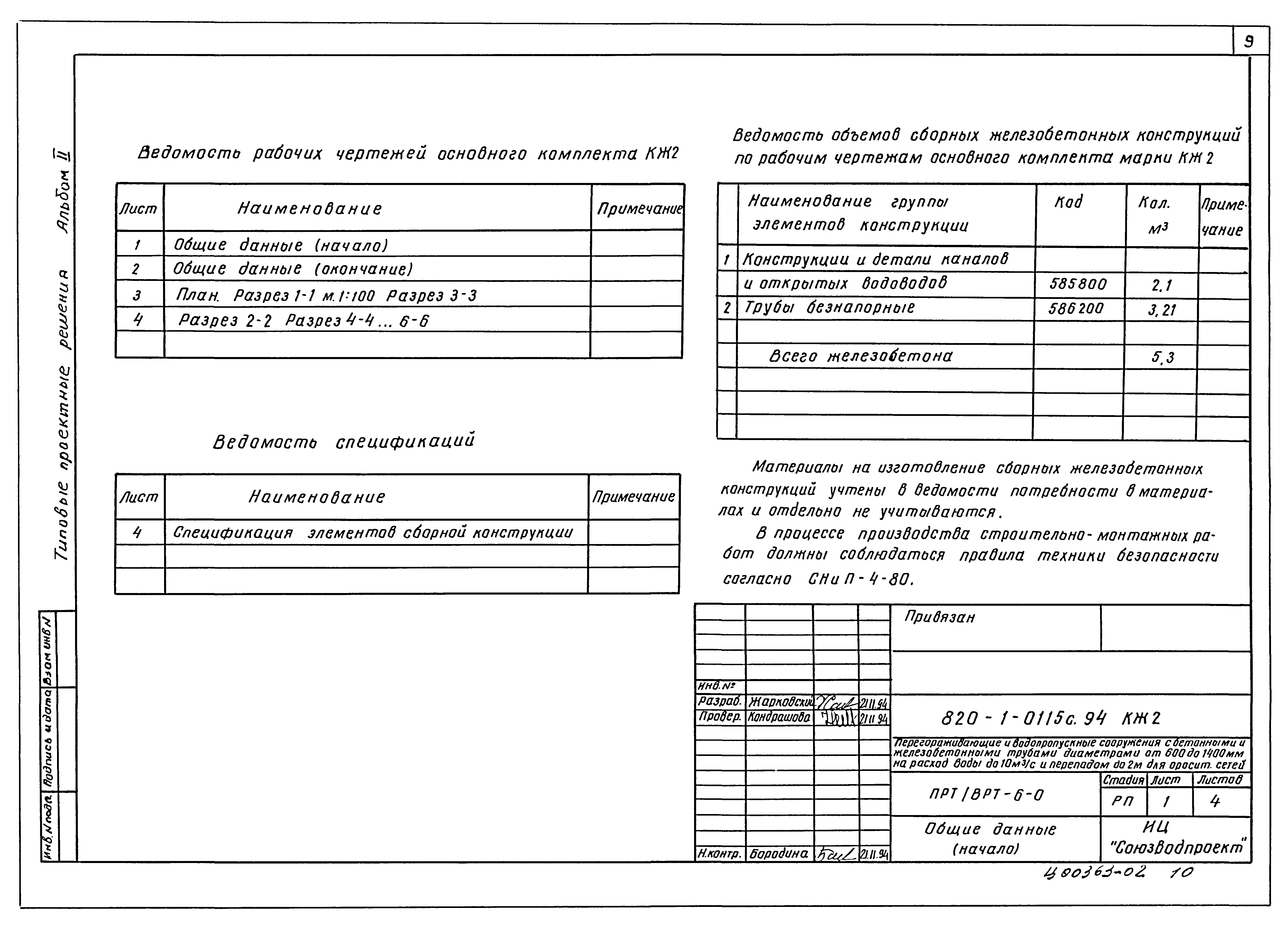 Типовые проектные решения 820-1-0115с.94