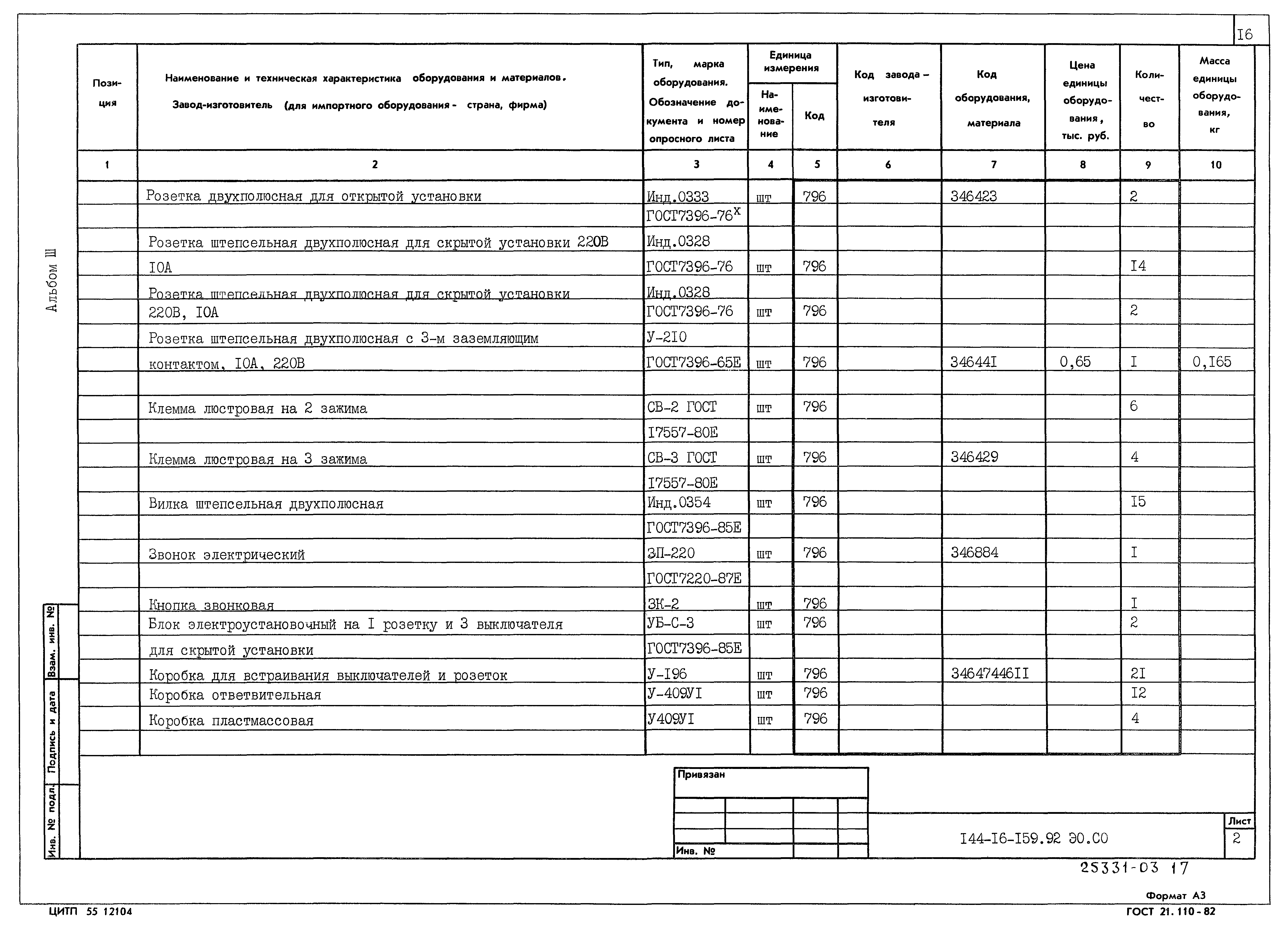 Типовой проект 144-16-159.92