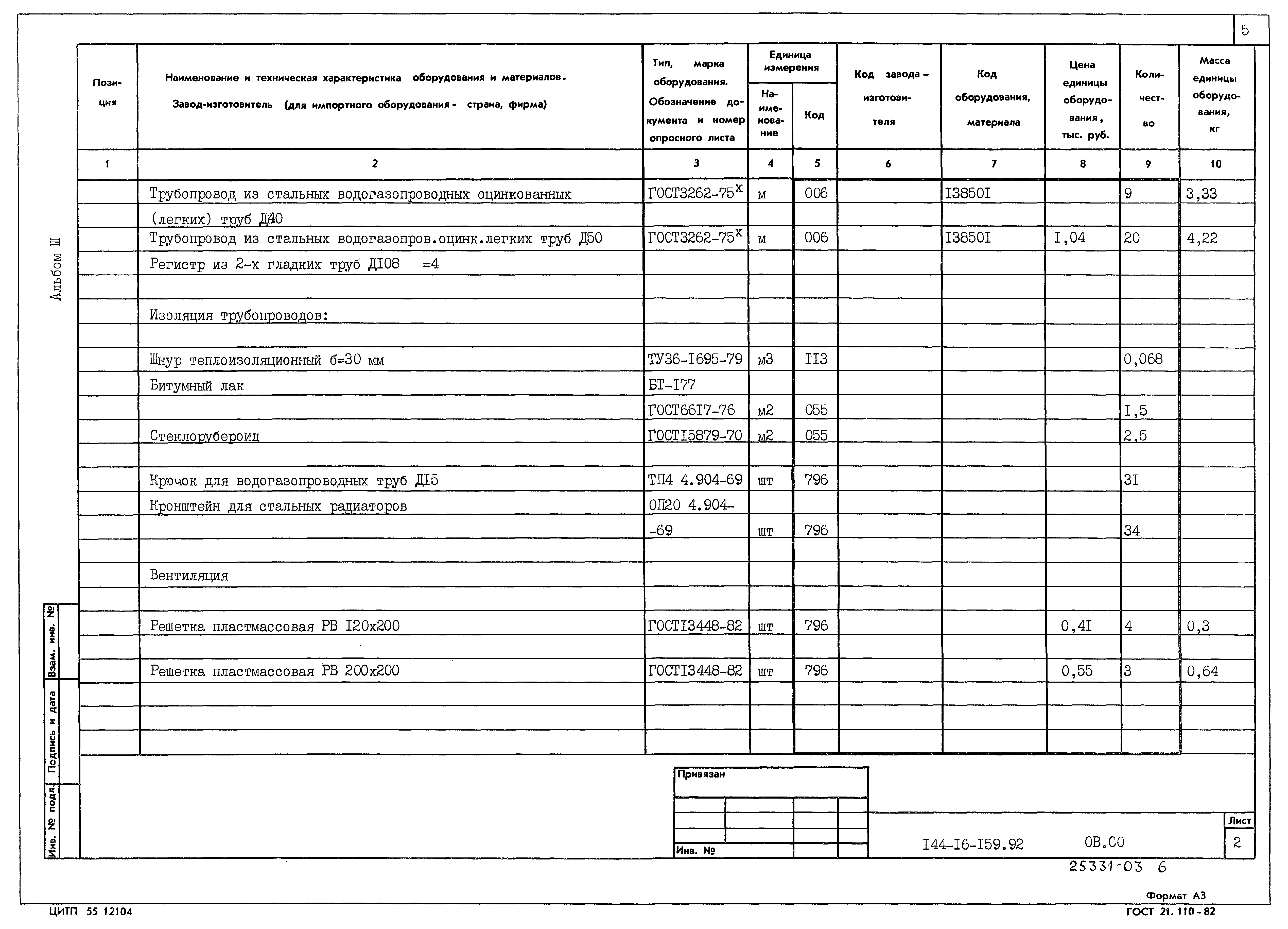 Типовой проект 144-16-159.92