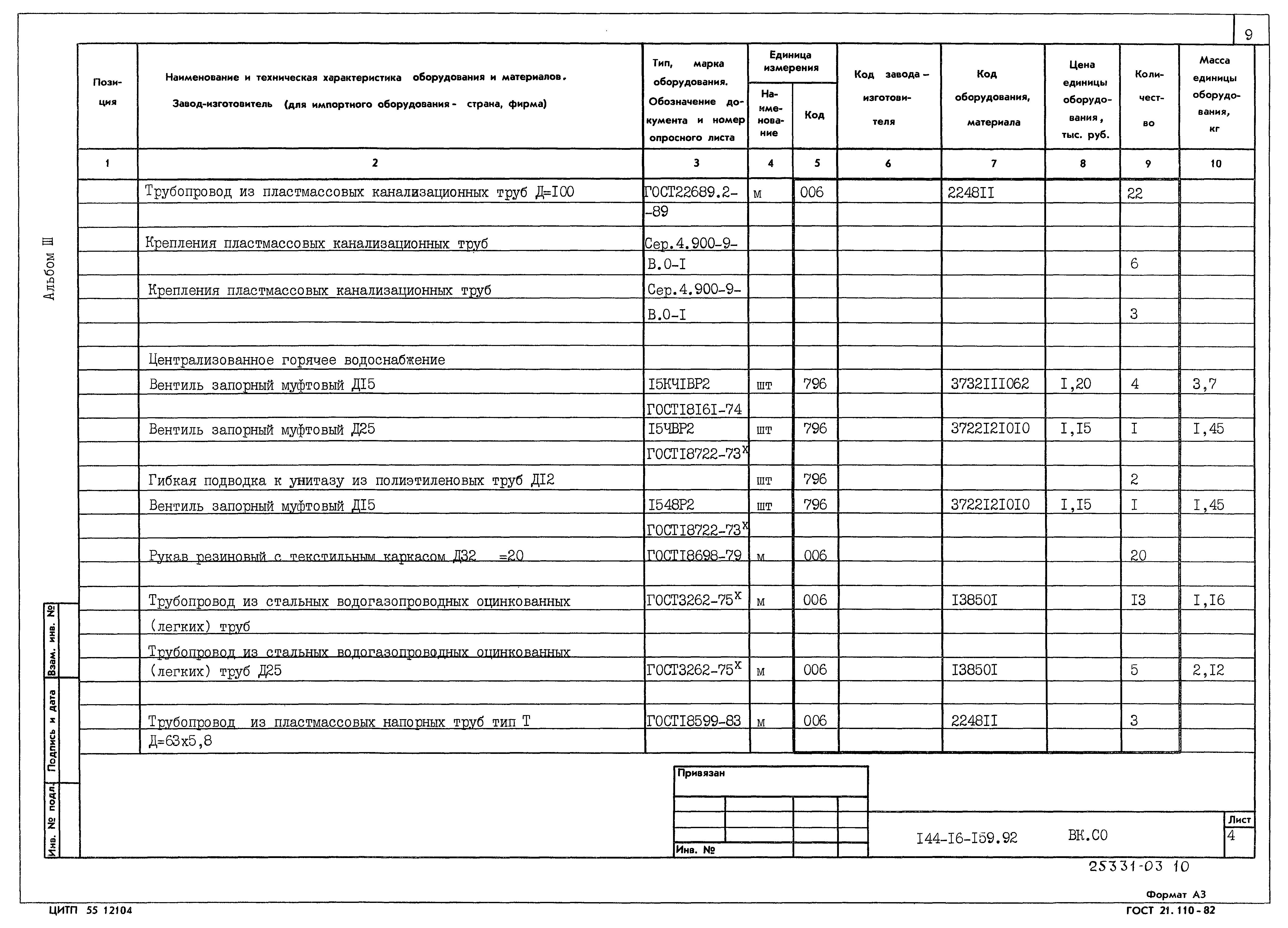 Типовой проект 144-16-159.92