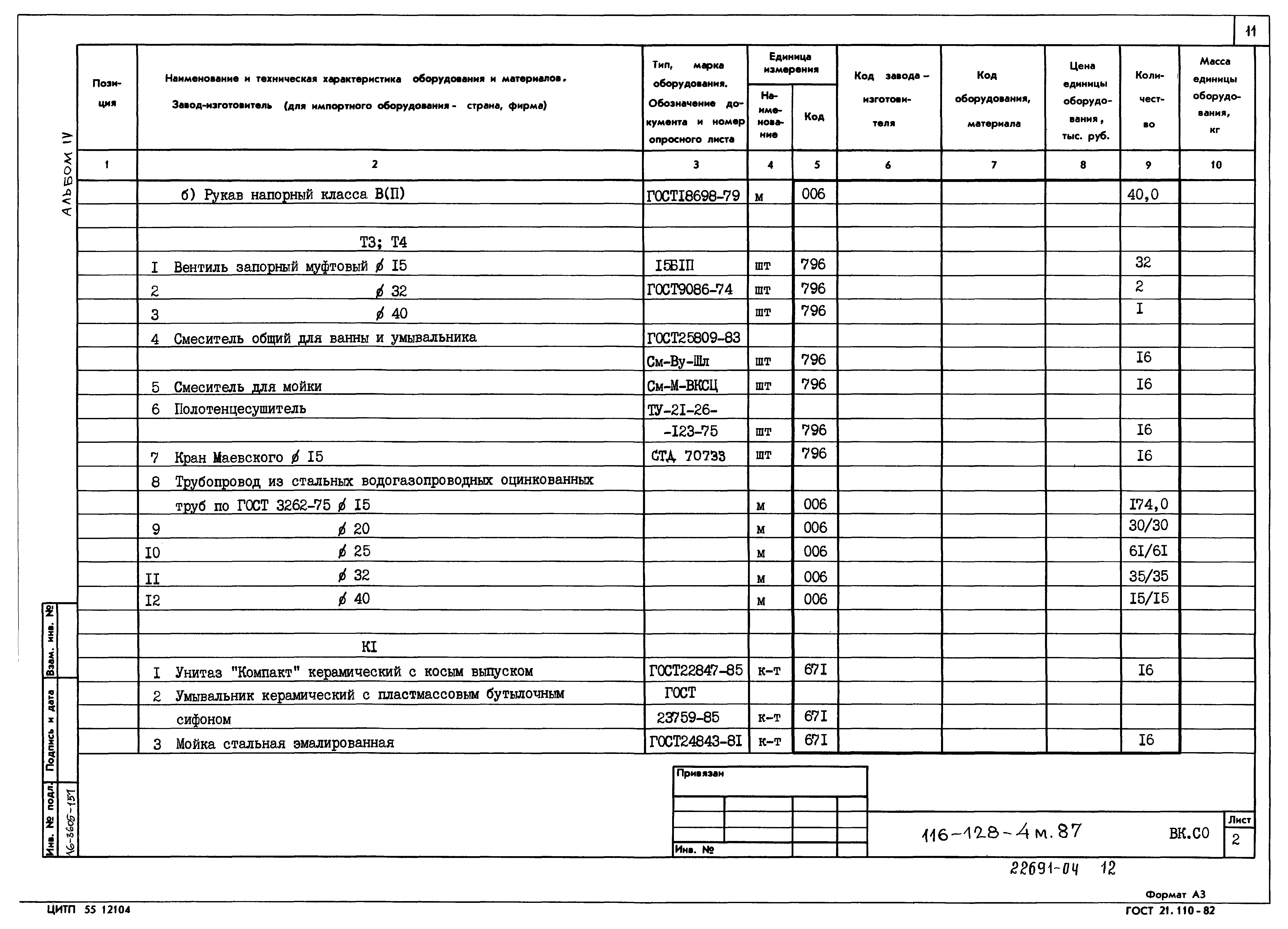 Типовой проект 116-128-4м.87