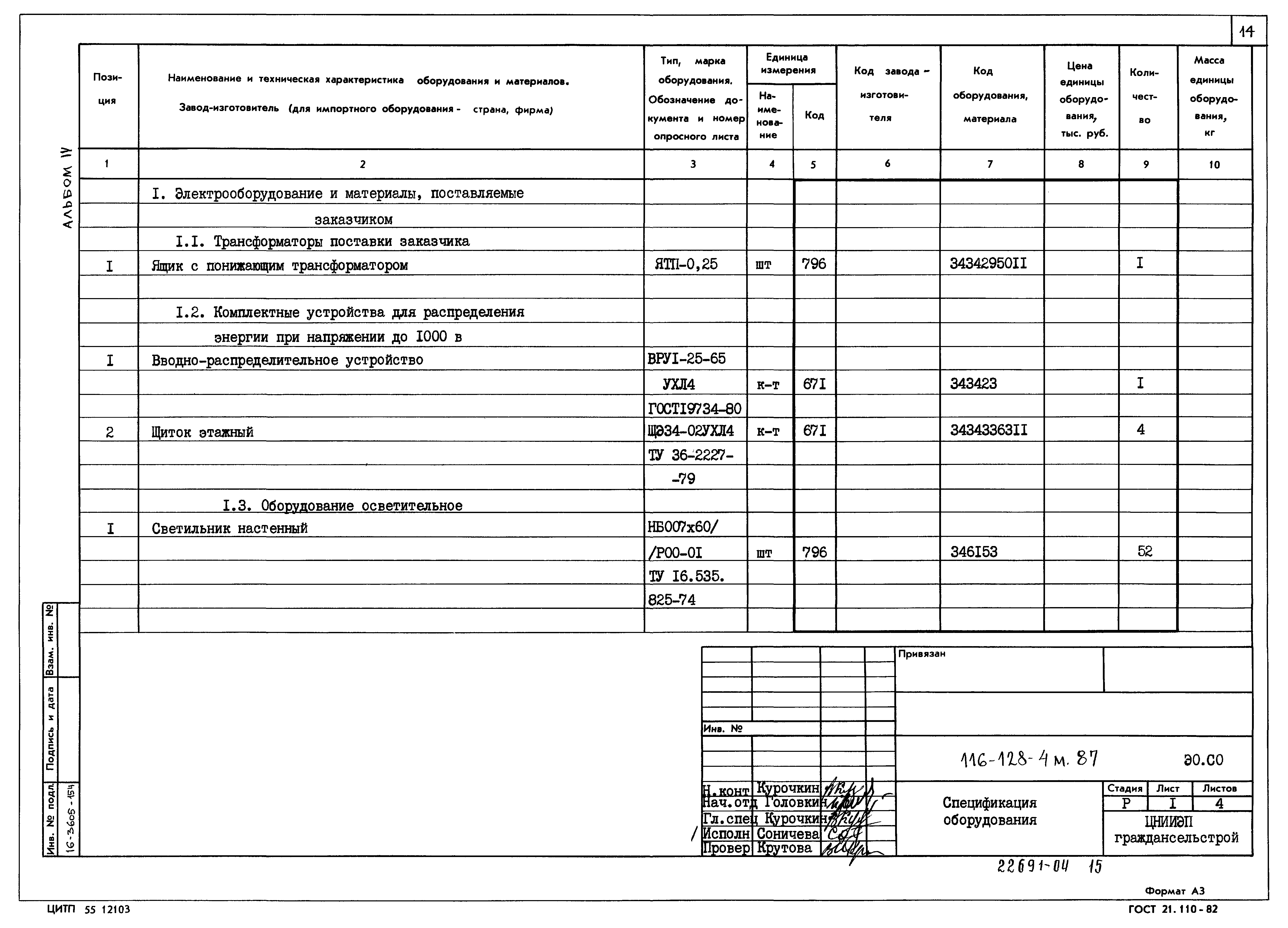 Типовой проект 116-128-4м.87