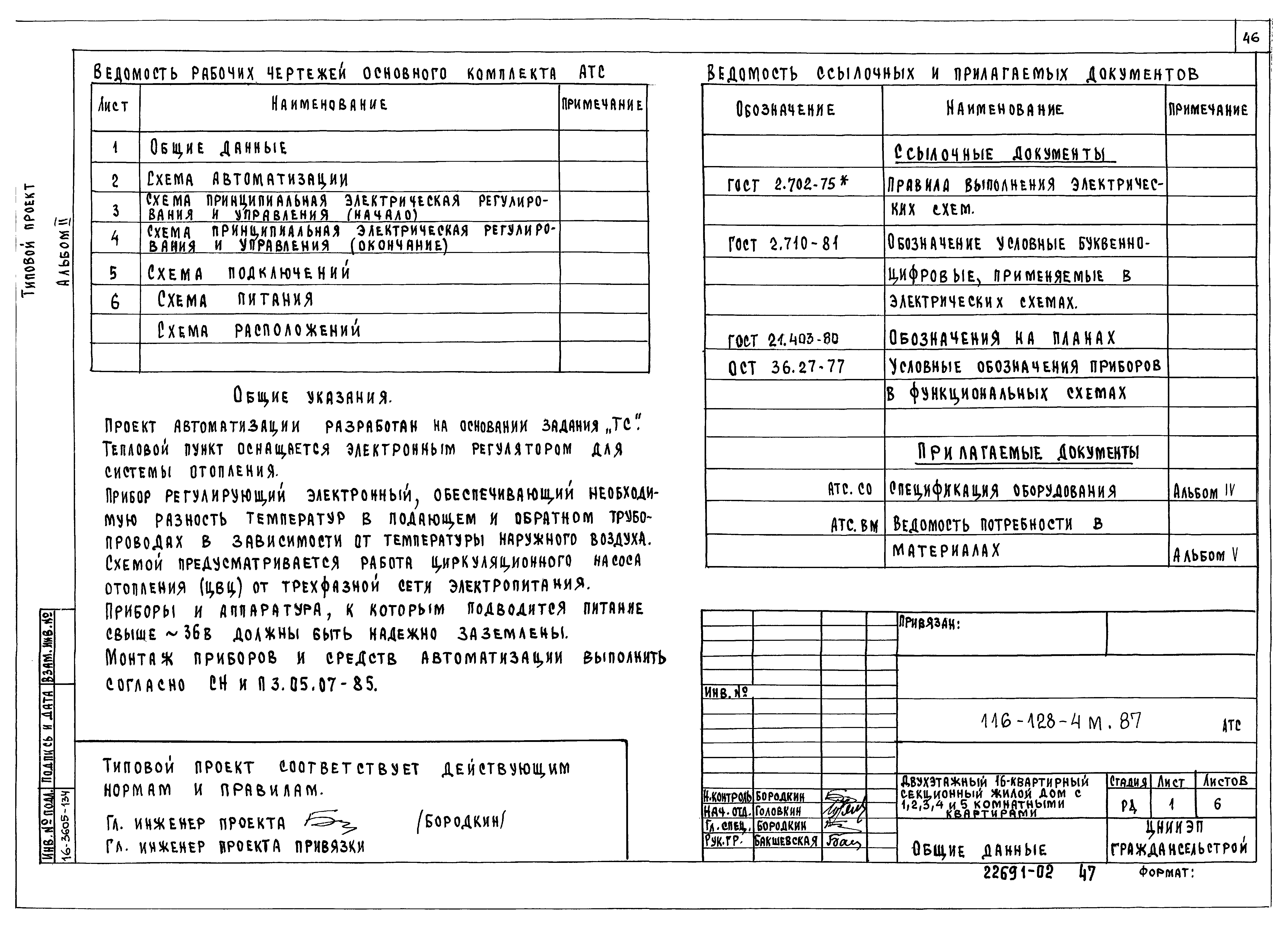 Типовой проект 116-128-4м.87