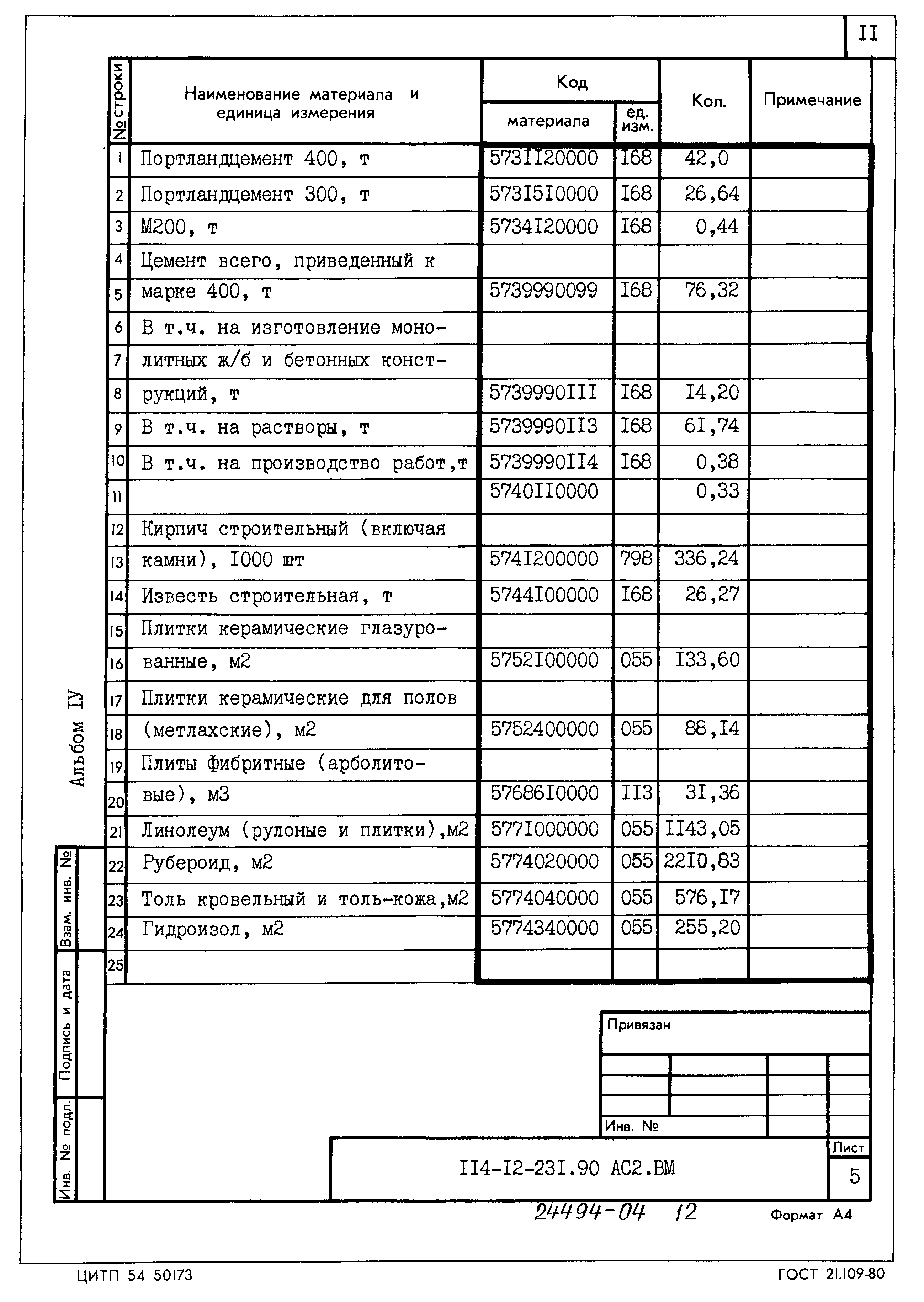 Типовой проект 114-12-231.90