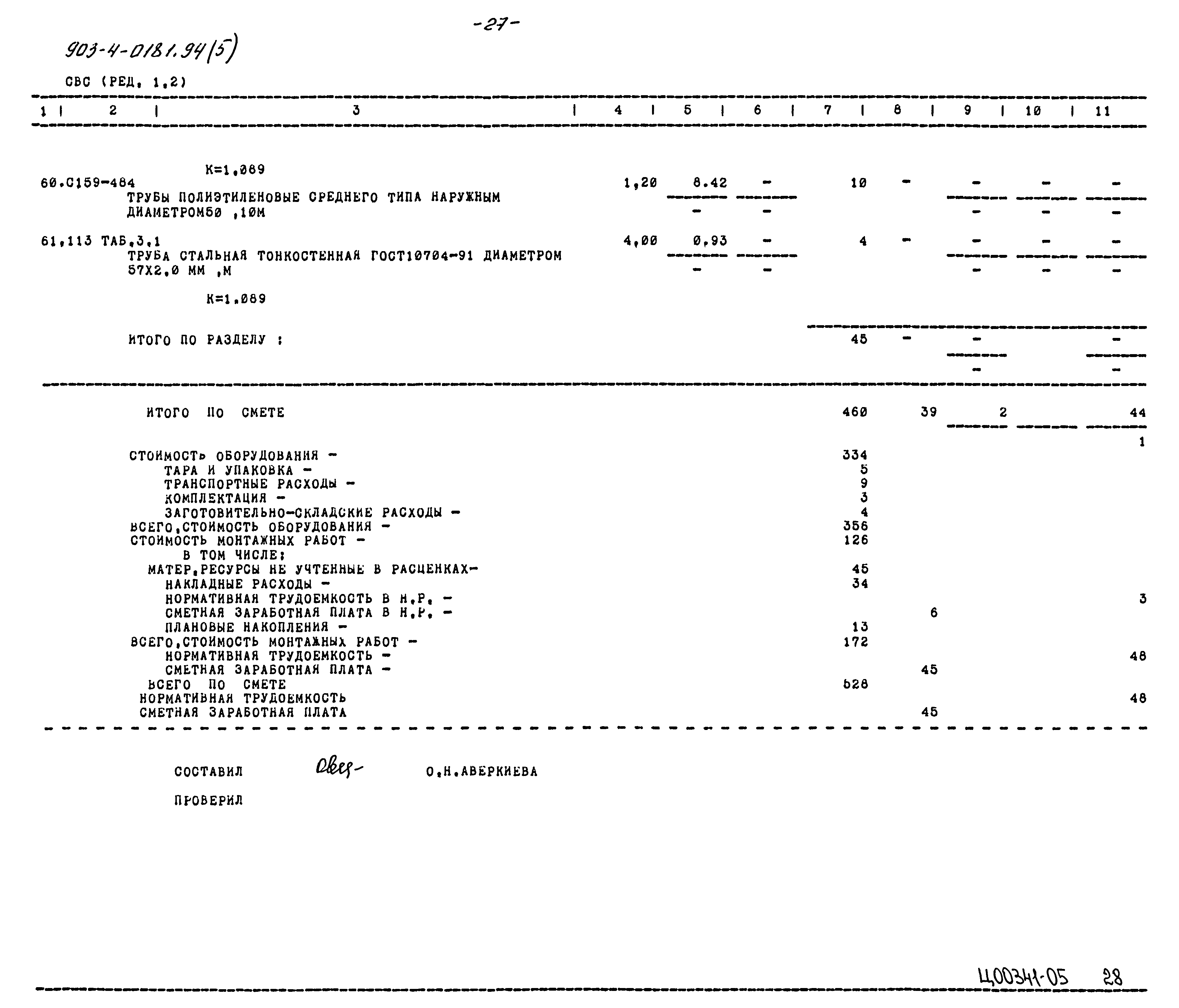 Типовые проектные решения 903-4-0181.94