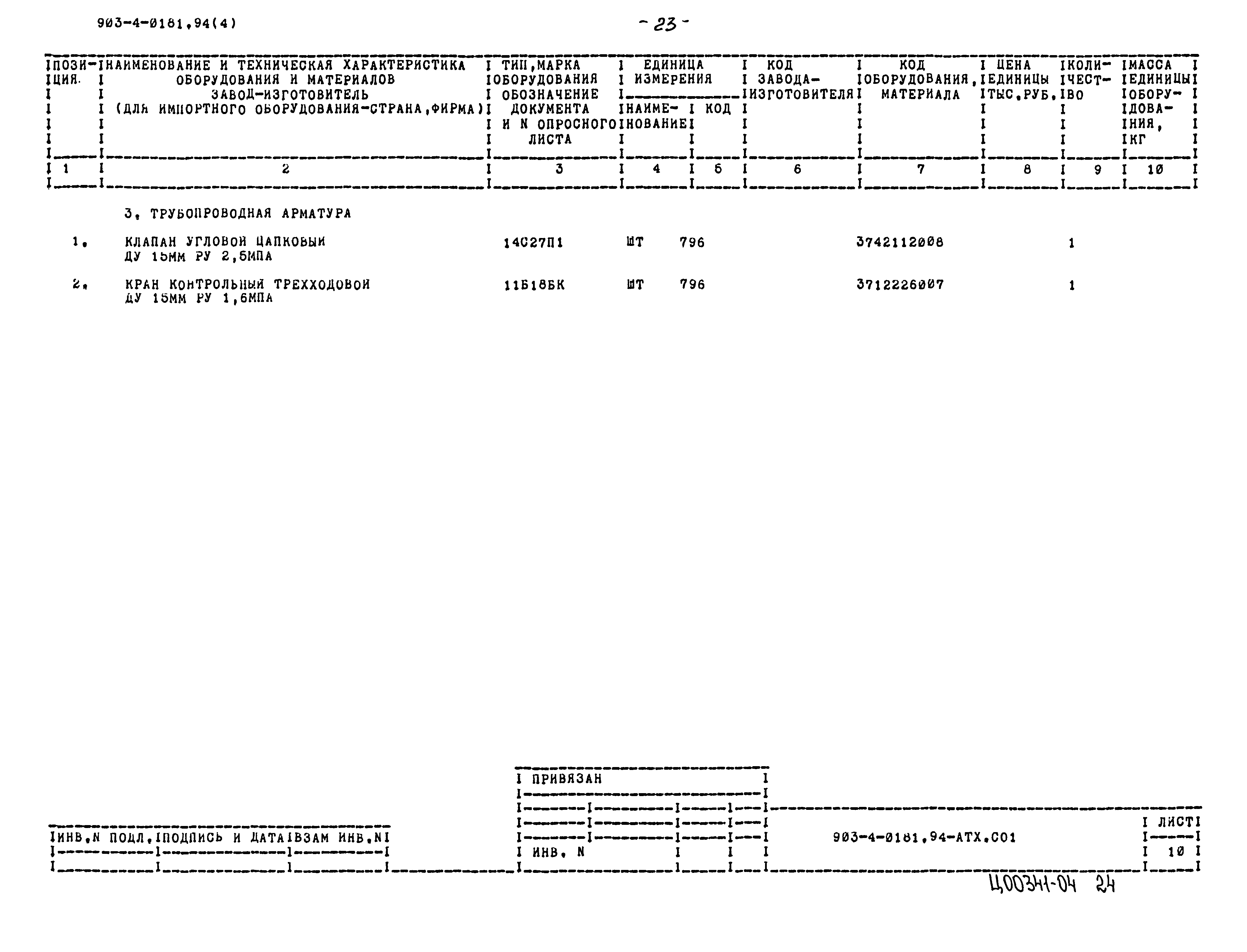Типовые проектные решения 903-4-0181.94