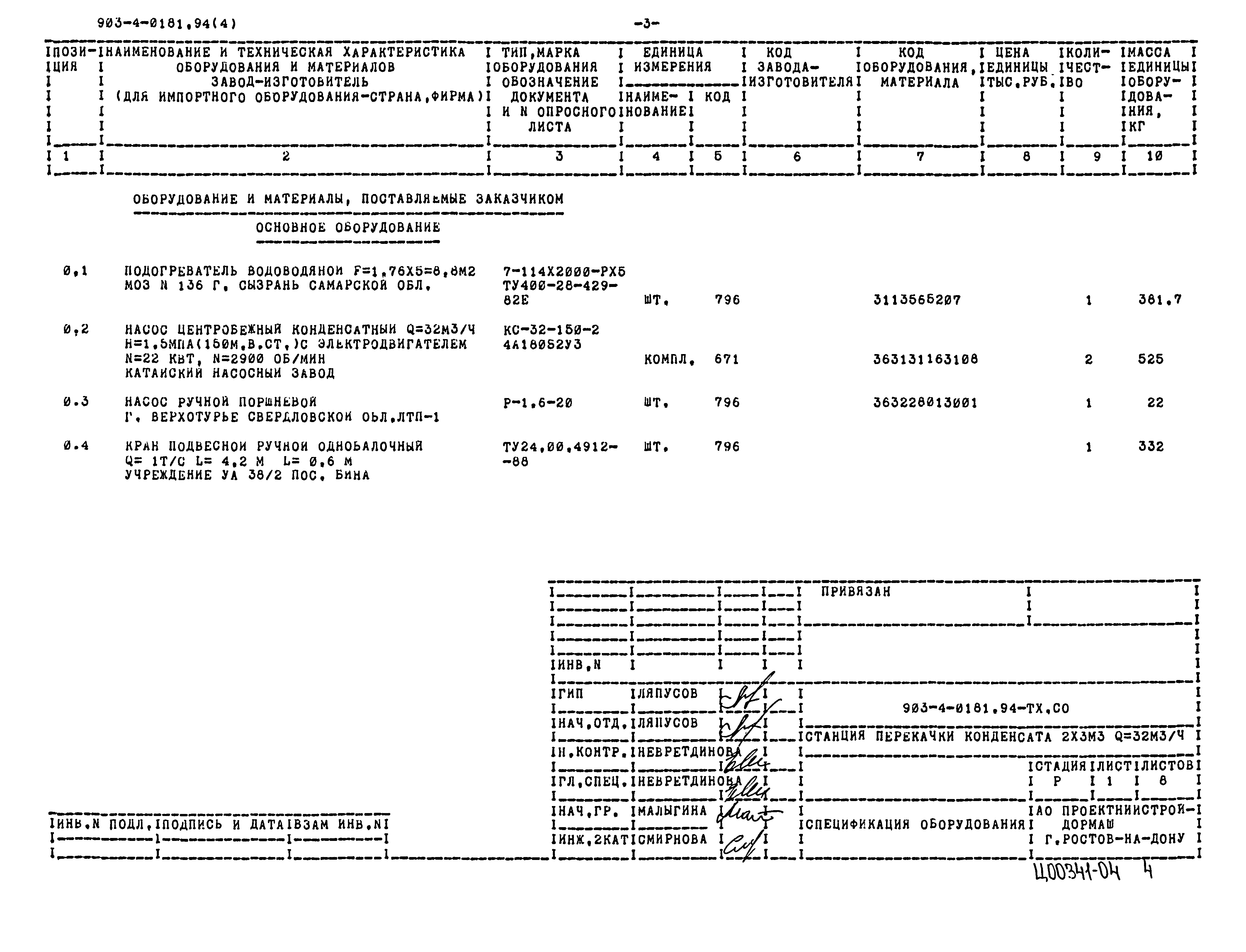 Типовые проектные решения 903-4-0181.94